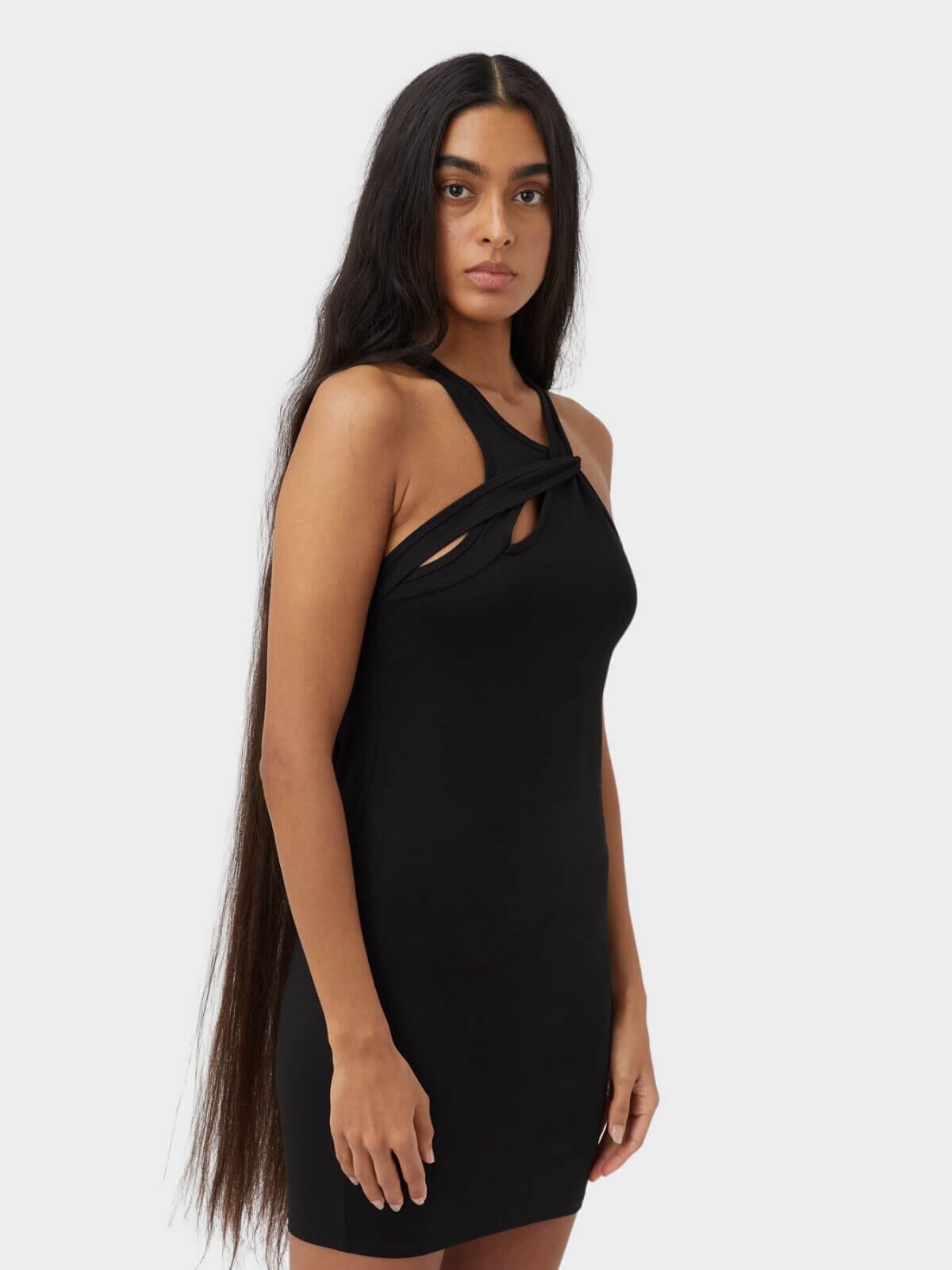 Aisha Twist Dress Black