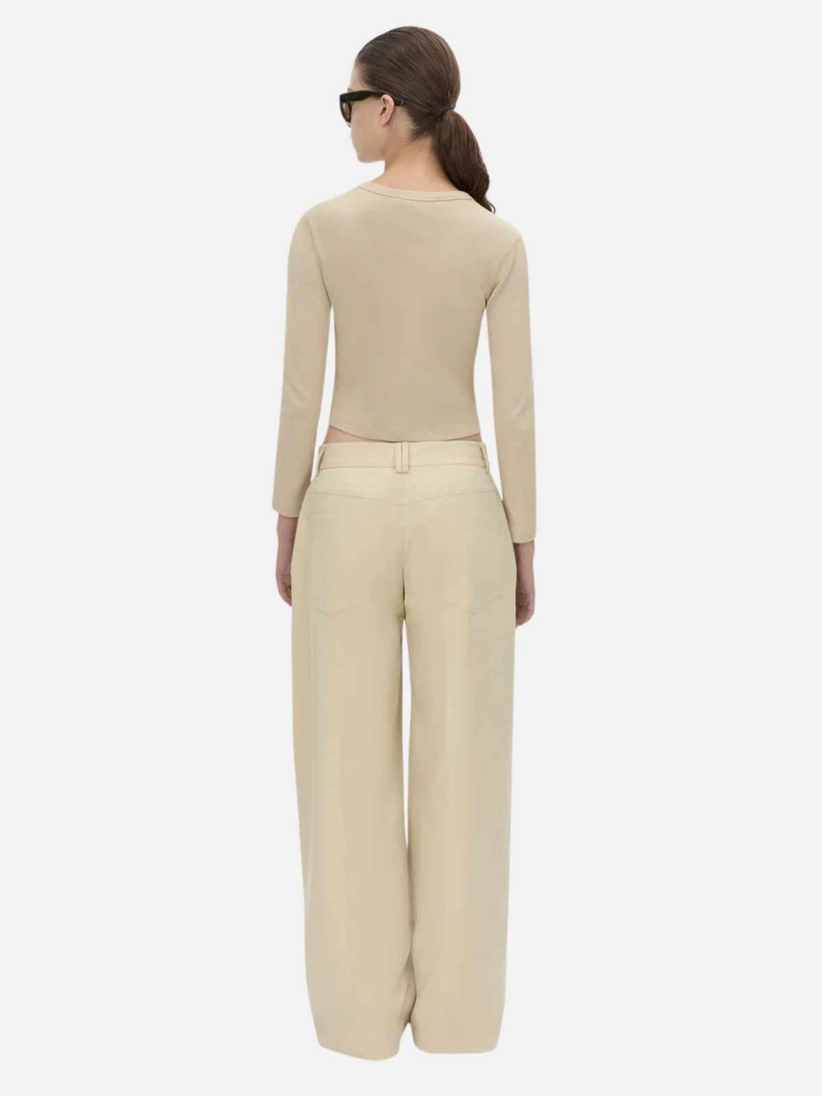 Aubrey Long Sleeve Rib Top - Latte
