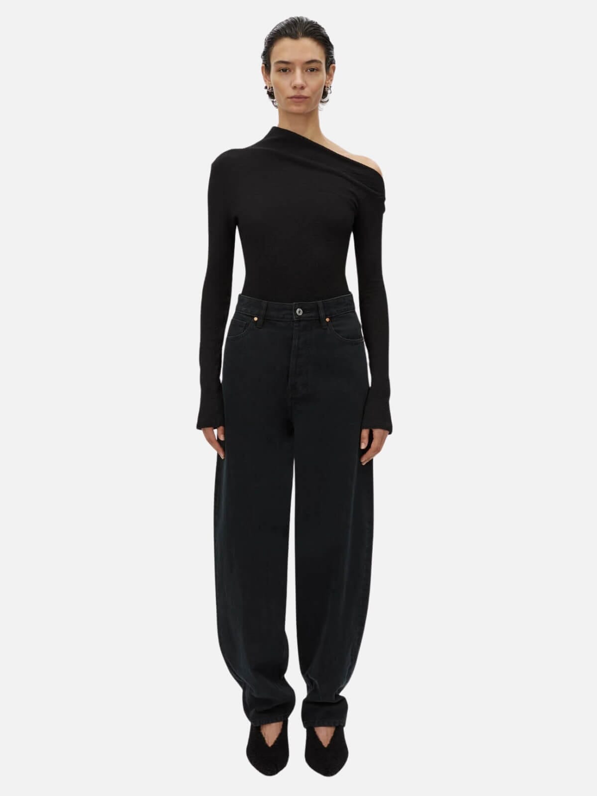 Camilla and Marc | Cali Textured Long Sleeve Top - Black | Perlu