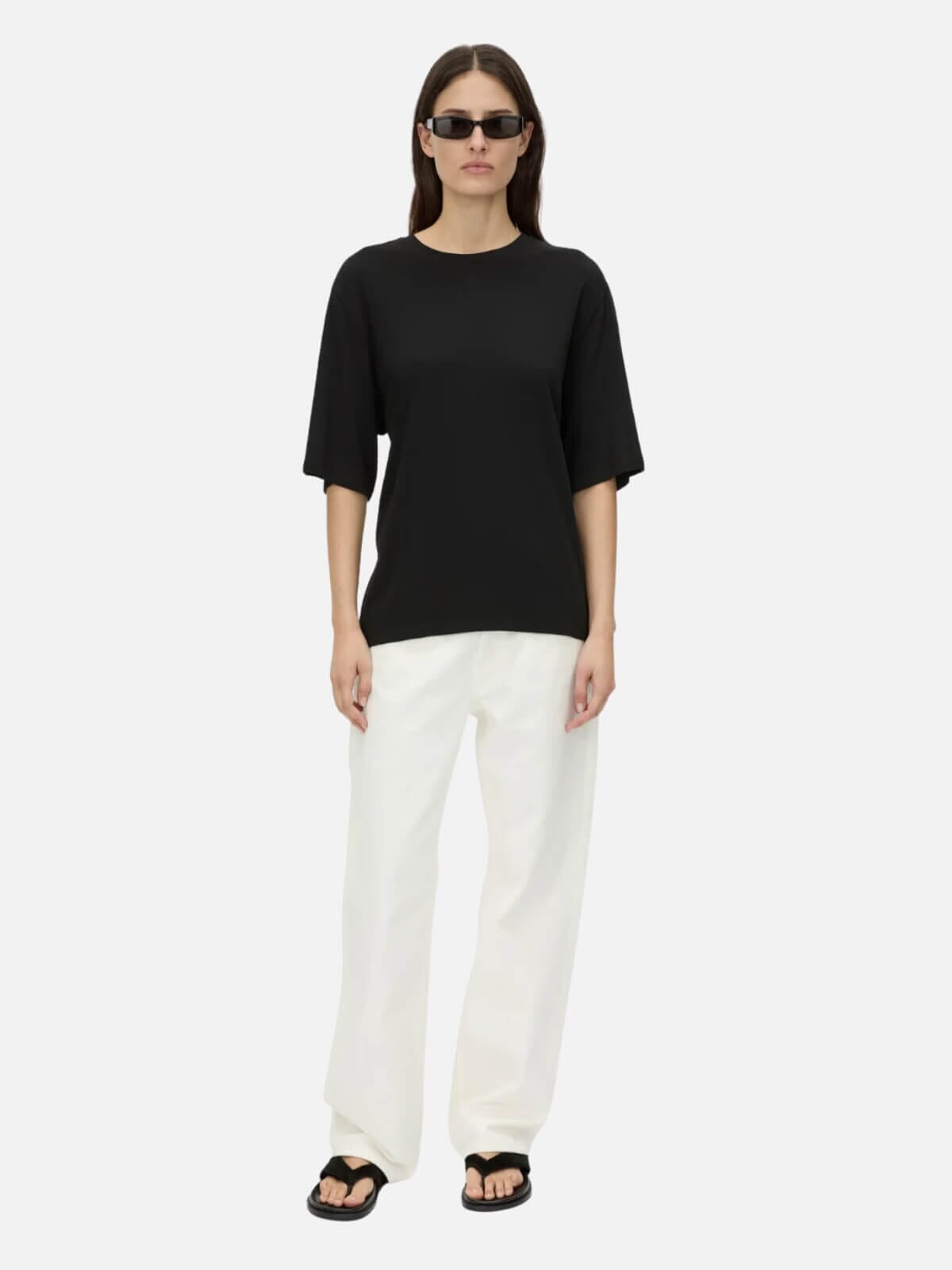 Felton Draped Back Tee - Black Tops Camilla and Marc 
