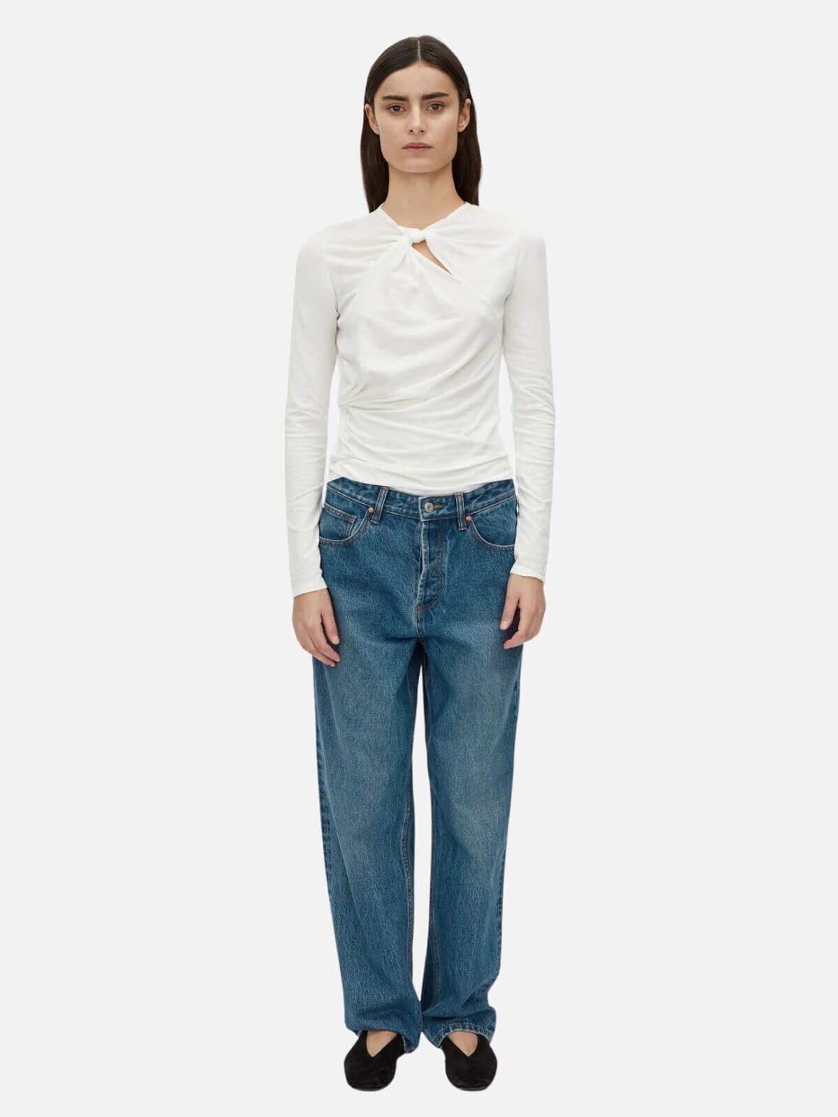 Camilla and Marc | Felton Knot Long Sleeve Tee - Soft White | Perlu