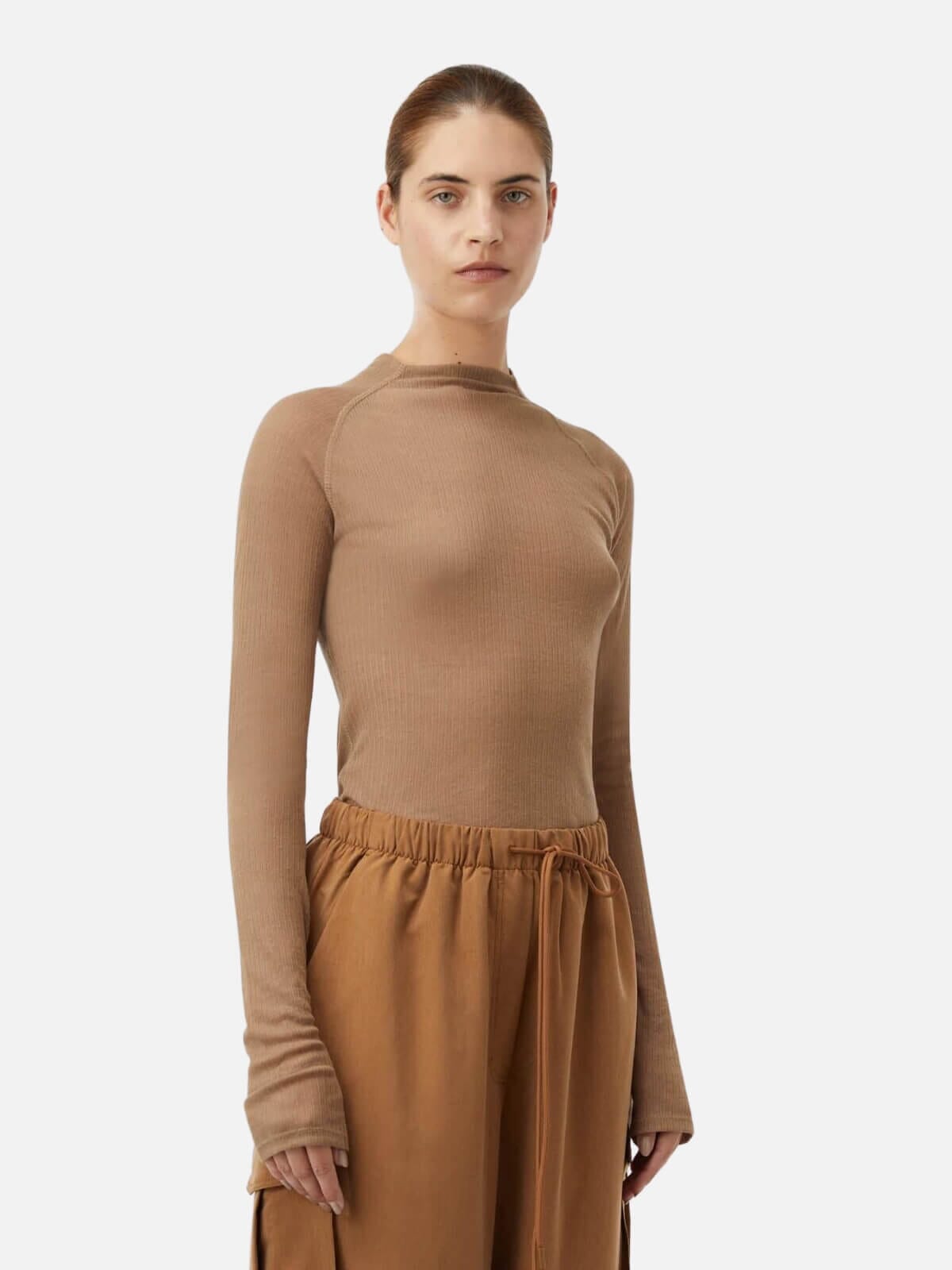 Camilla and Marc | Griffin Long Sleeve Top - Taupe | Perlu