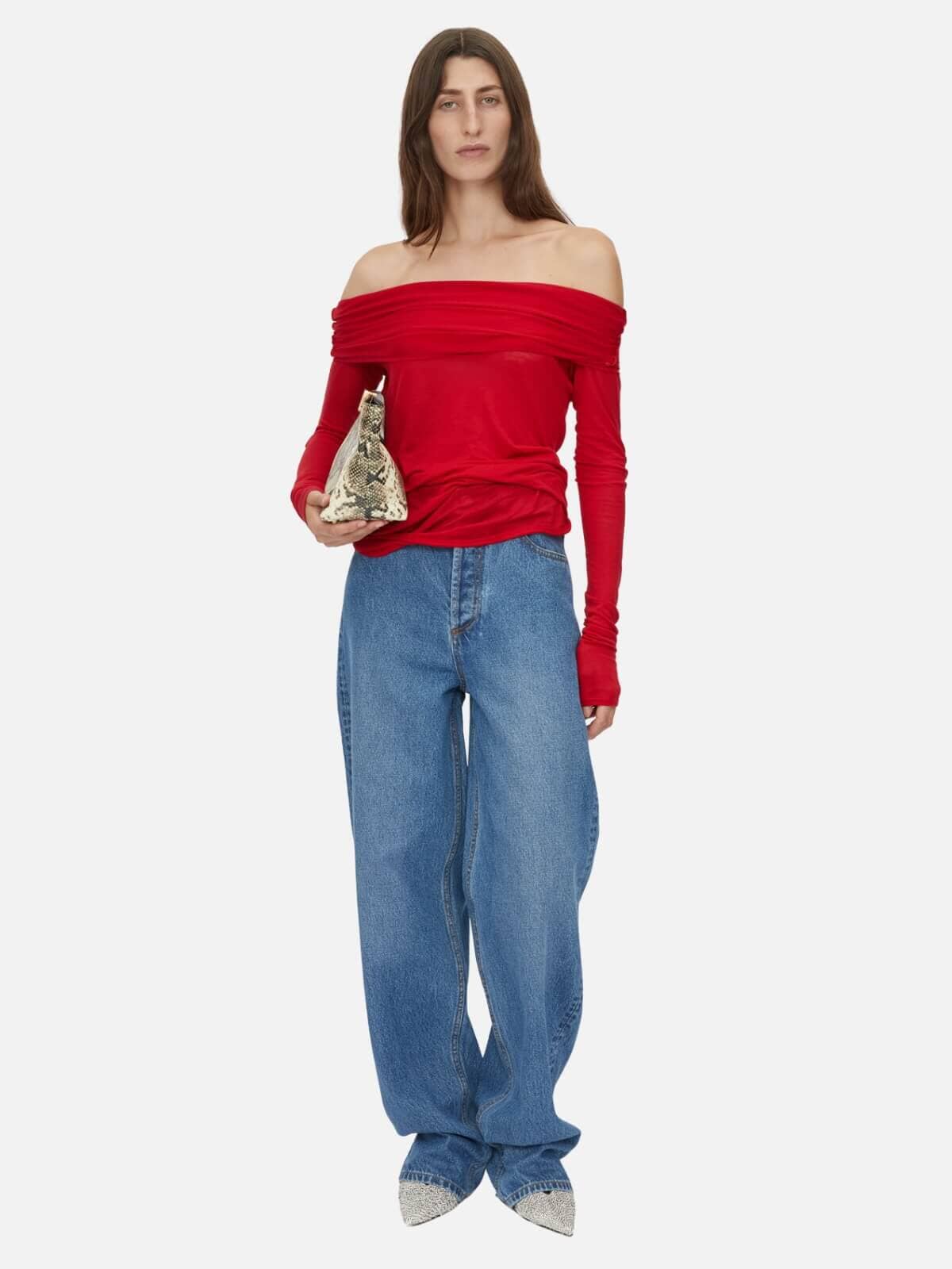 Camilla and Marc | Marjorie Long Sleeve Top - Ruby Red | Perlu