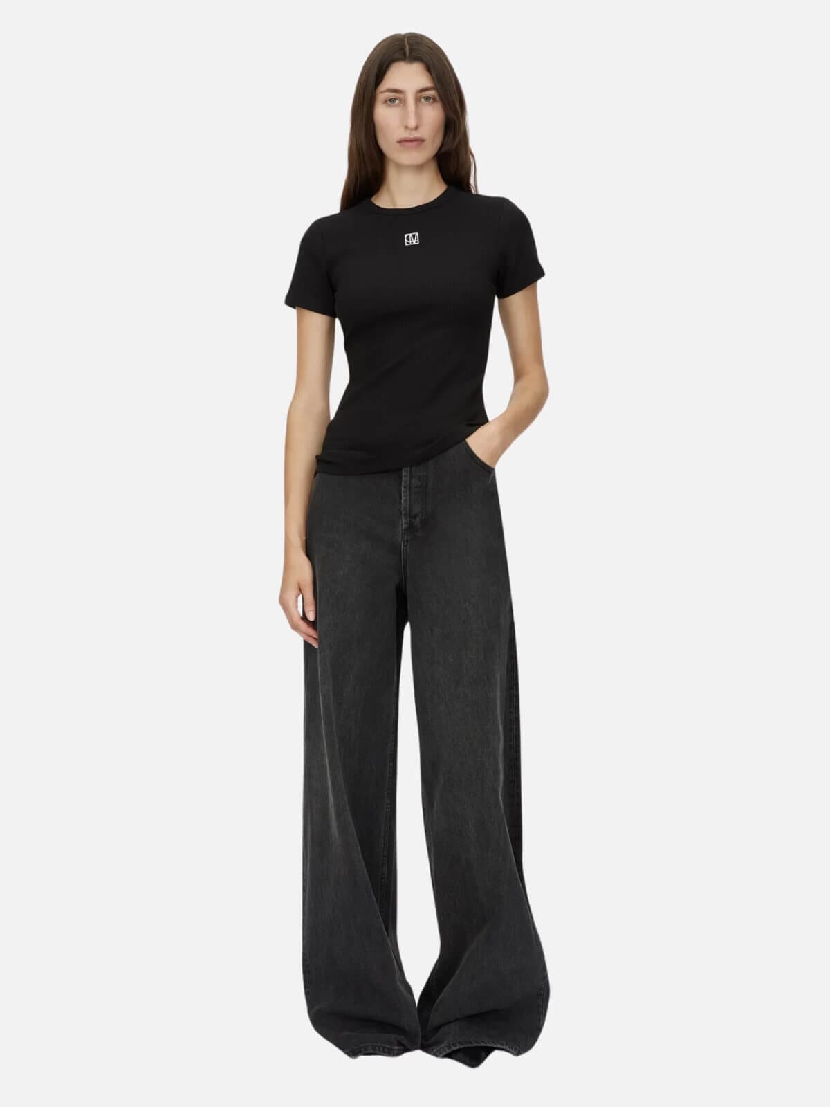 Nora Fitted Tee - Black Tops Camilla and Marc 