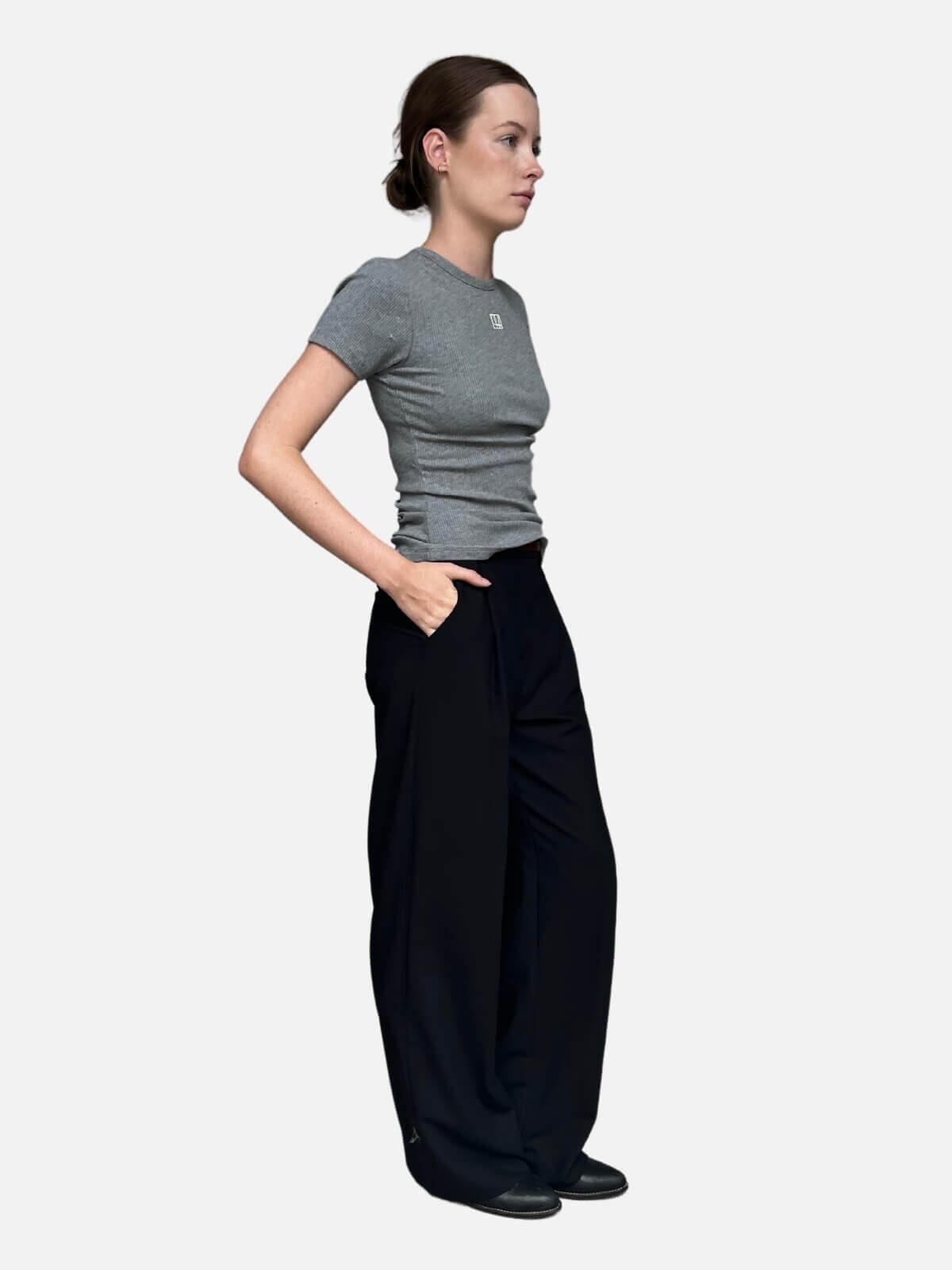 Camilla and Marc | Nora Fitted Tee - Grey Marle | Perlu