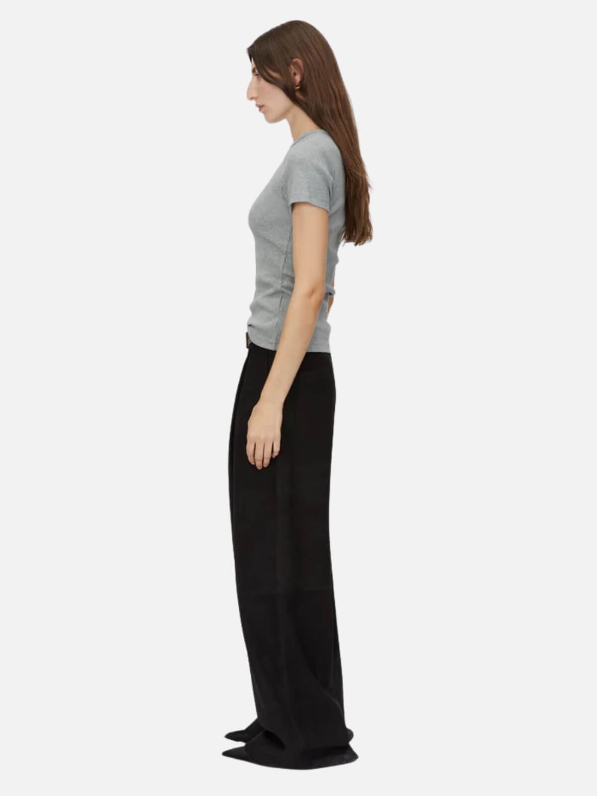 Nora Fitted Tee - Grey Marle Tops Camilla and Marc 
