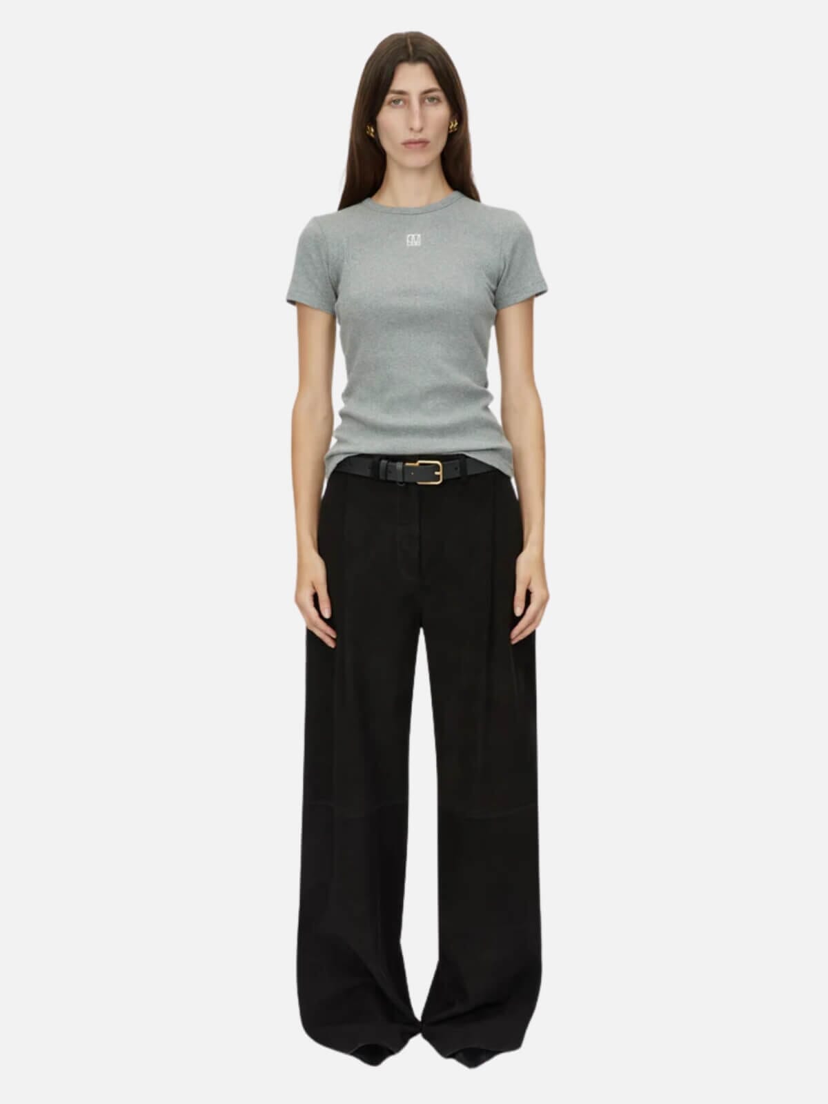 Nora Fitted Tee - Grey Marle Tops Camilla and Marc 