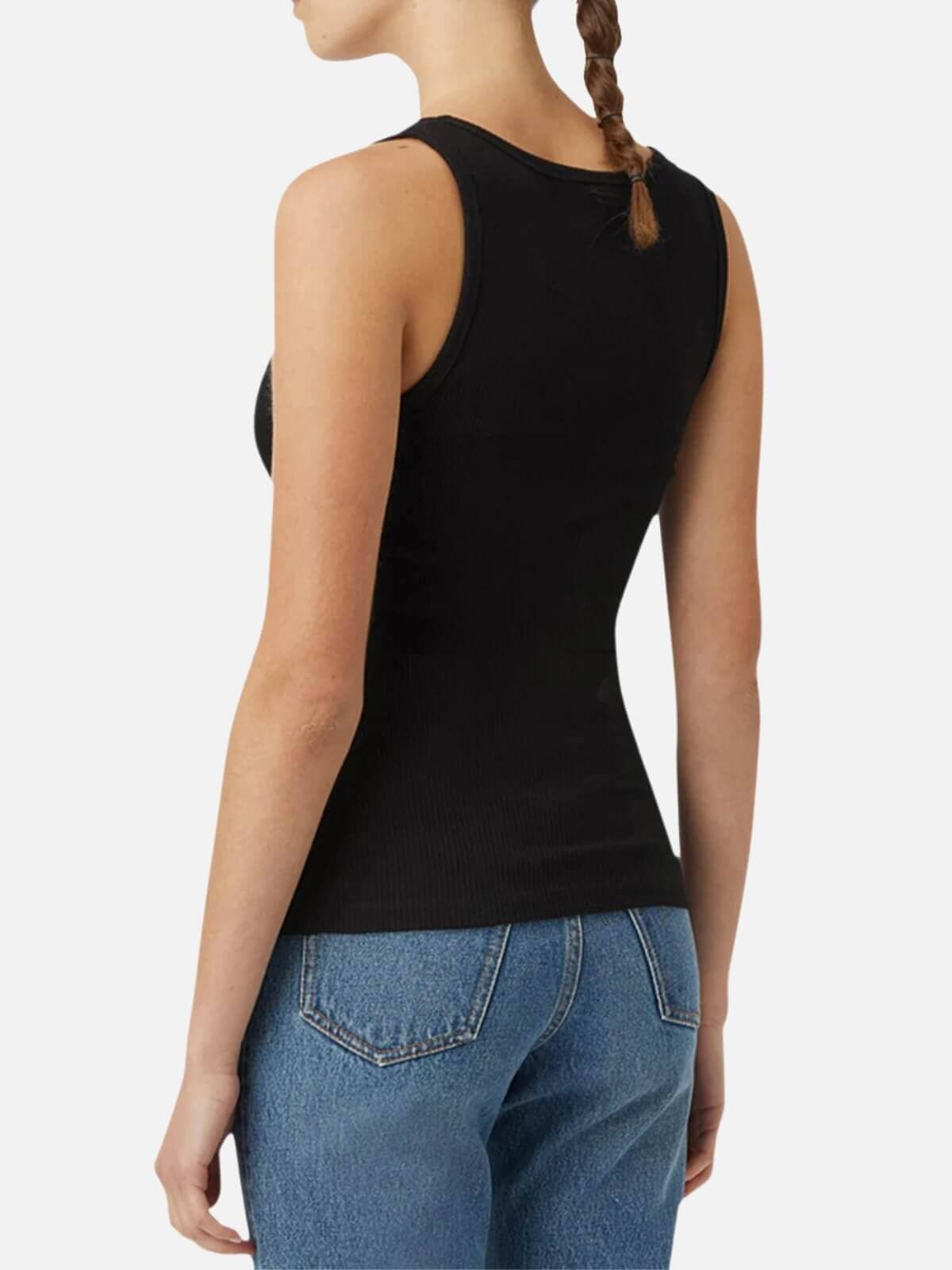 Nora Scoop Neck Tank - Black Tops Camilla and Marc 