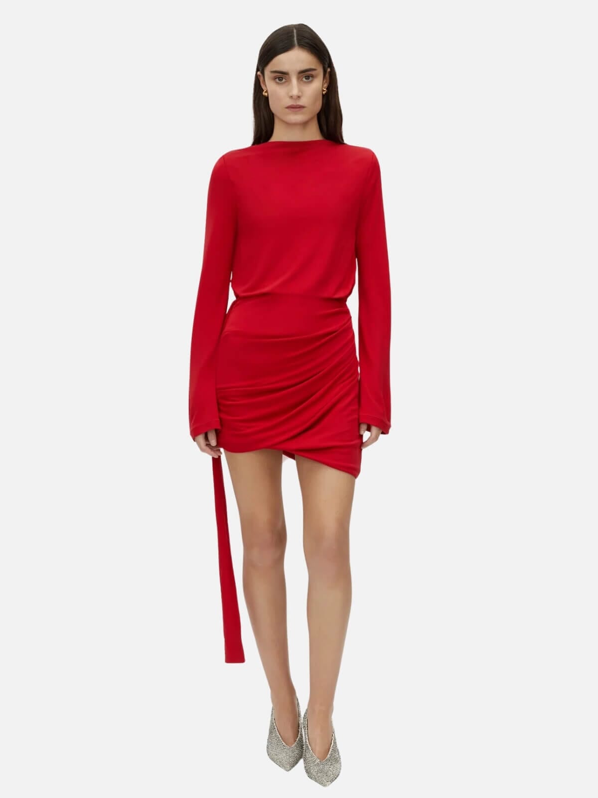Camilla and Marc | Paloma Long Sleeve Mini Dress - Scarlet | Perlu