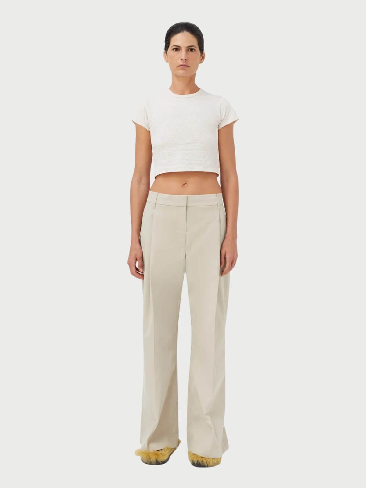 Camilla and Marc | Renee Crop Tee - Chalk | Perlu