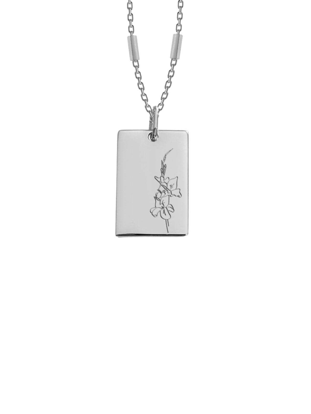 Bianko | Birth Flower Necklace - August -Silver | Perlu
