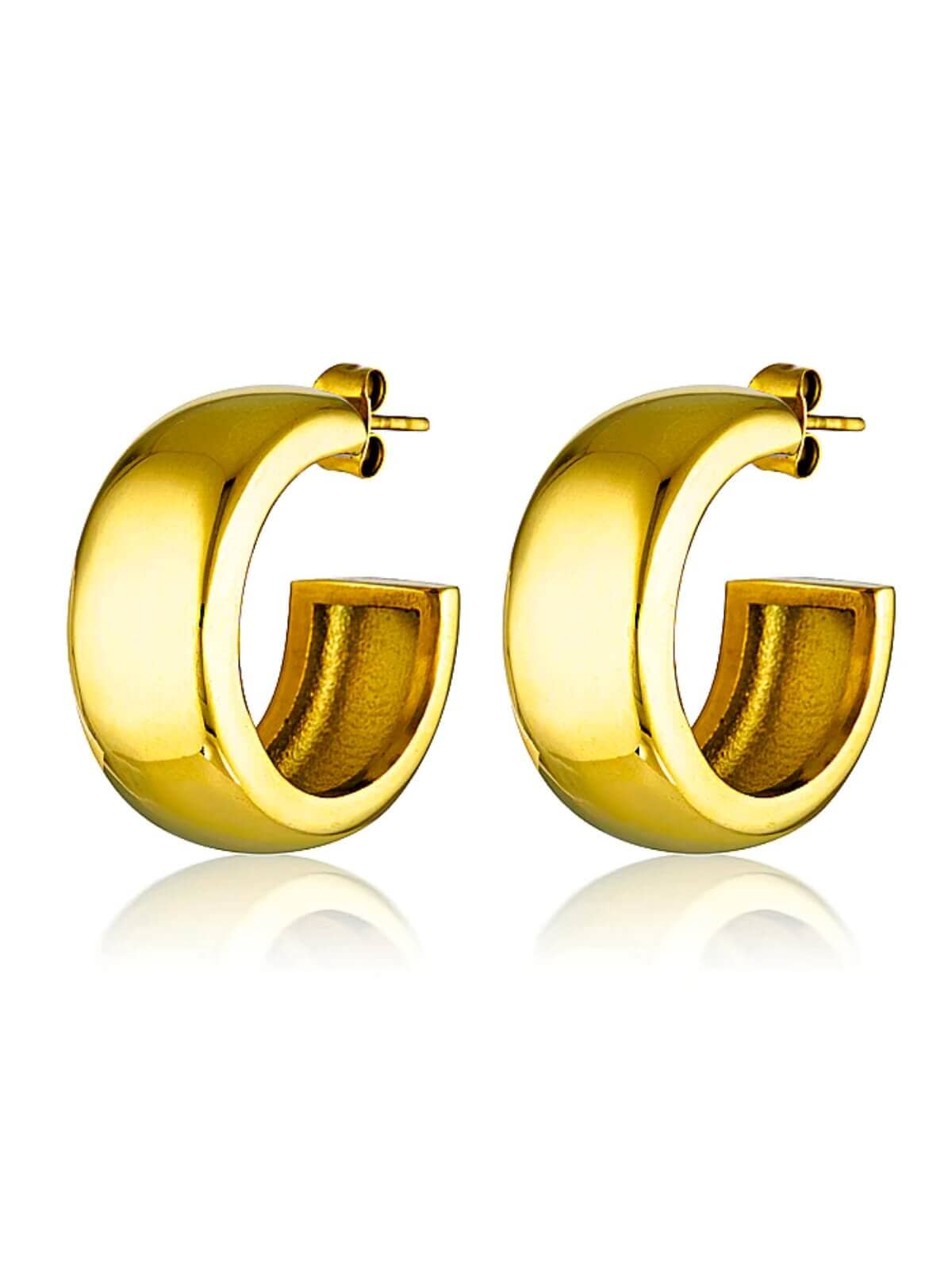 Cendre | 1960 Hoop Earrings - Gold | Perlu 