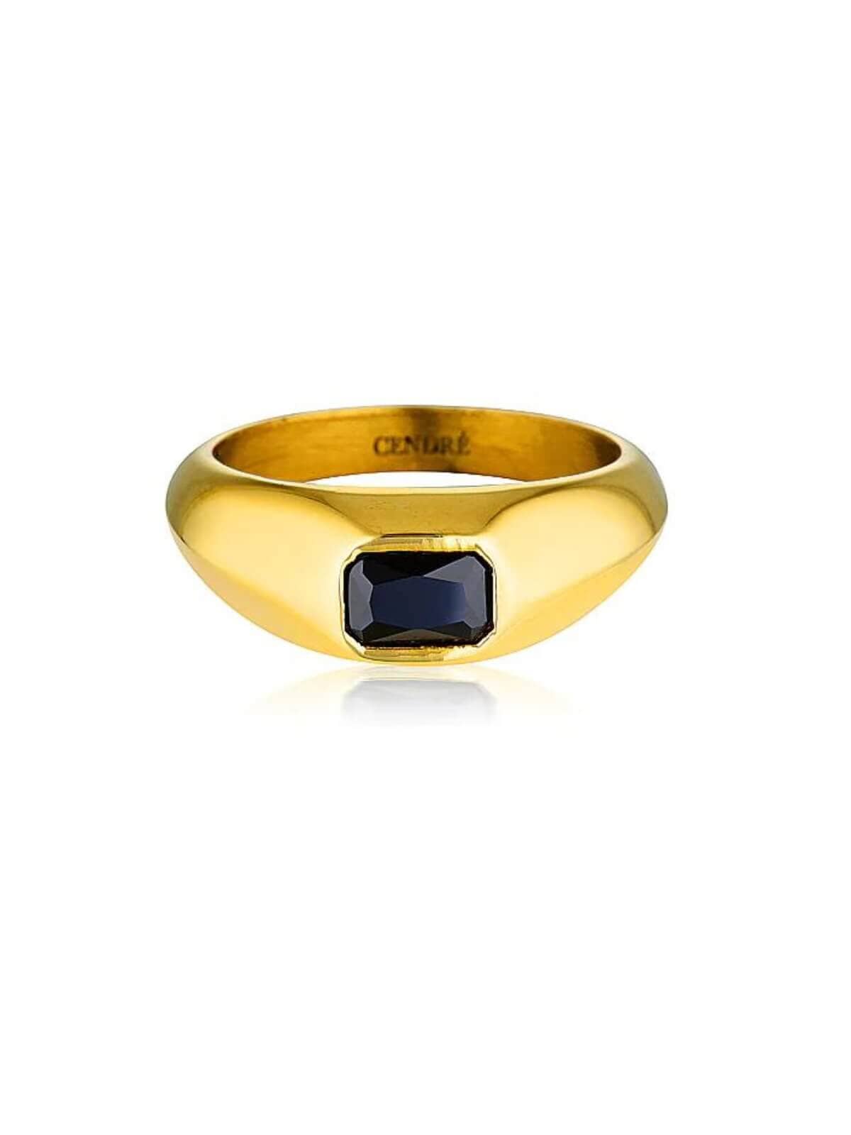 Cendre | Bowie Onyx Ring - Gold | Perlu 