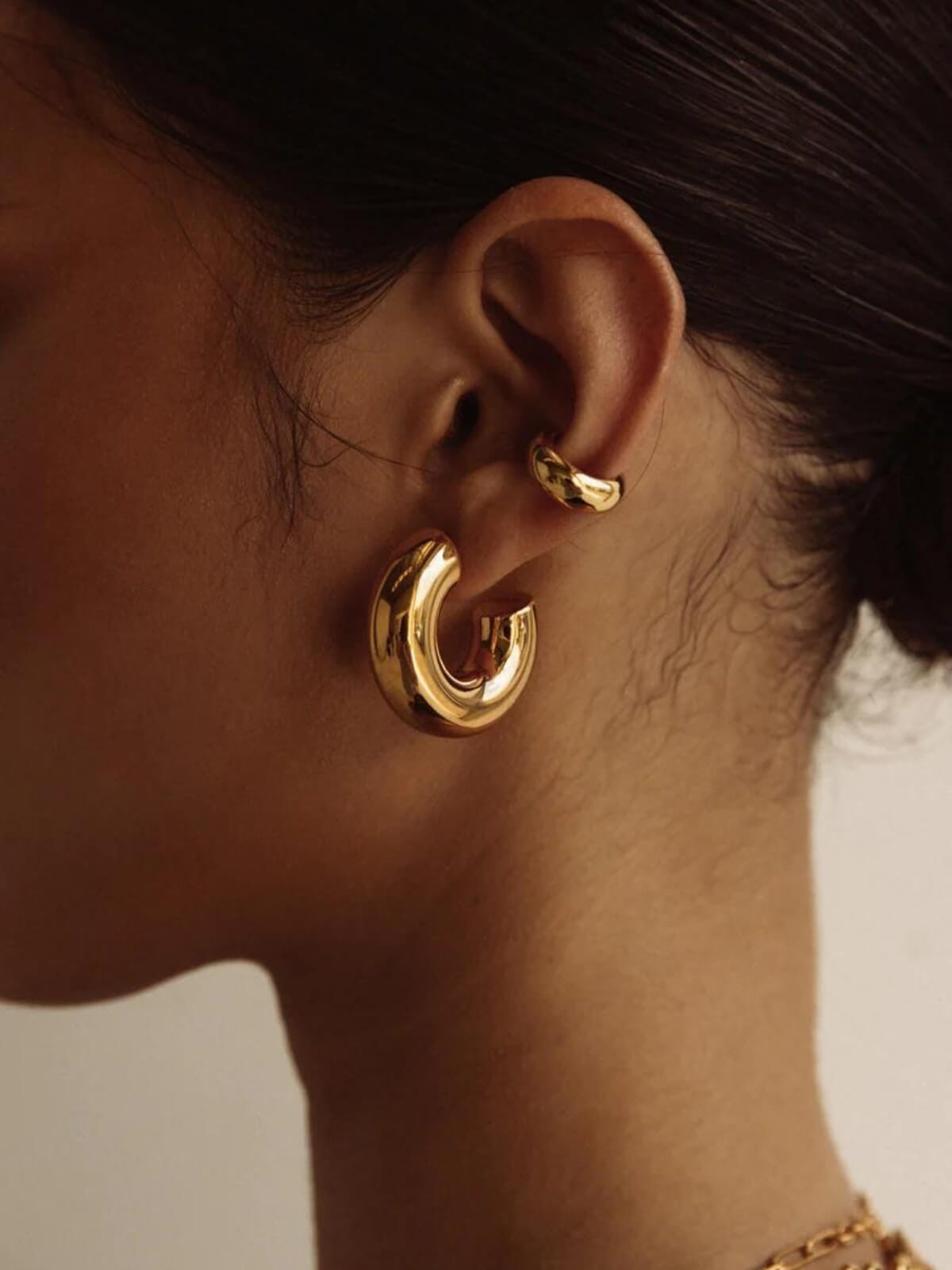 Cendre | Lolita Hoop Earrings - Gold | Perlu 