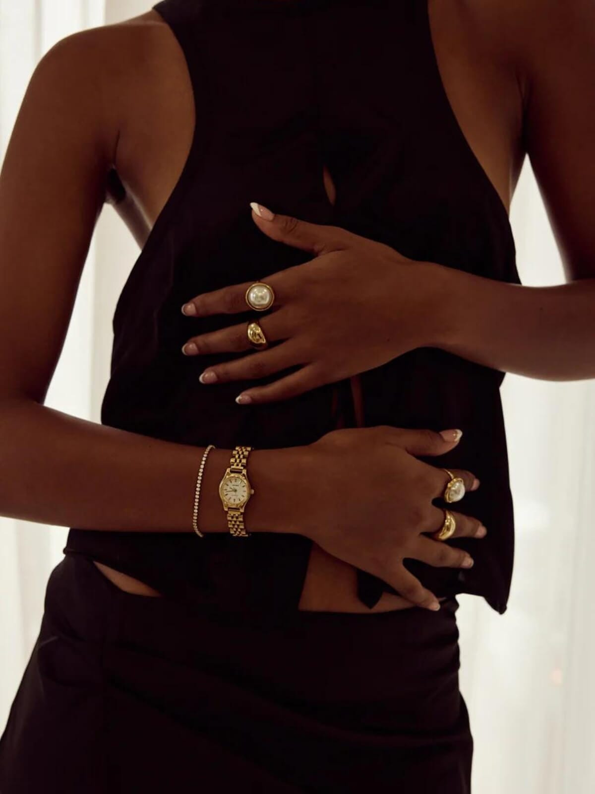 Cendre | Tabitha Baby Tennis Bracelet - Gold | Perlu