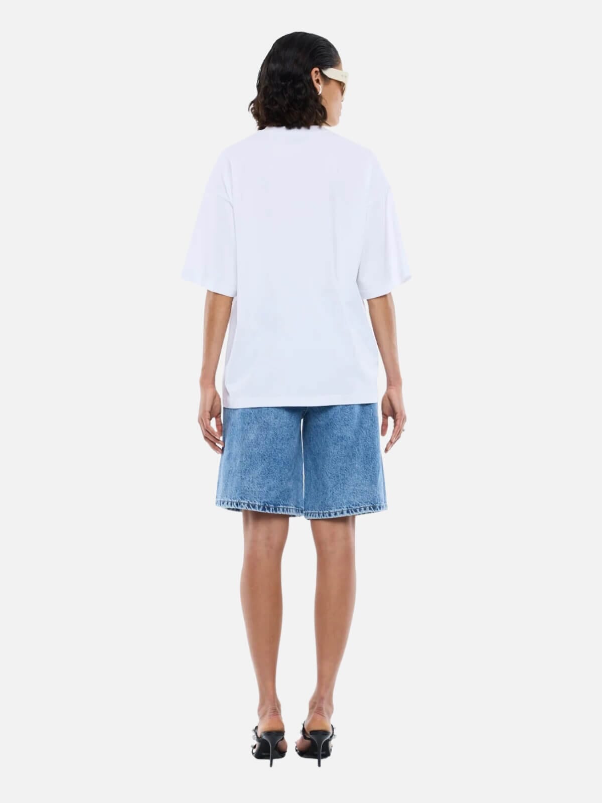 Blurred Daisy Frame Tee - White Tops Ena Pelly 