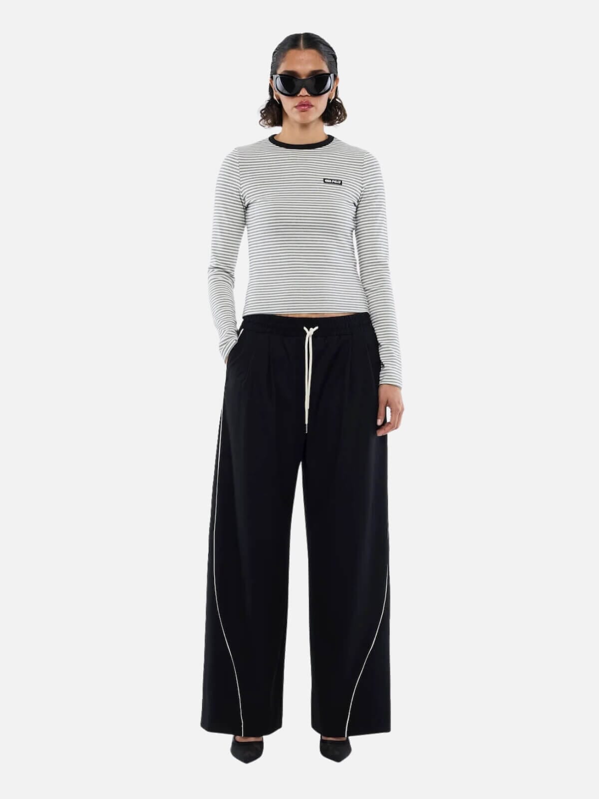 Bowie Wide Leg Pant - Black Pants Ena Pelly 