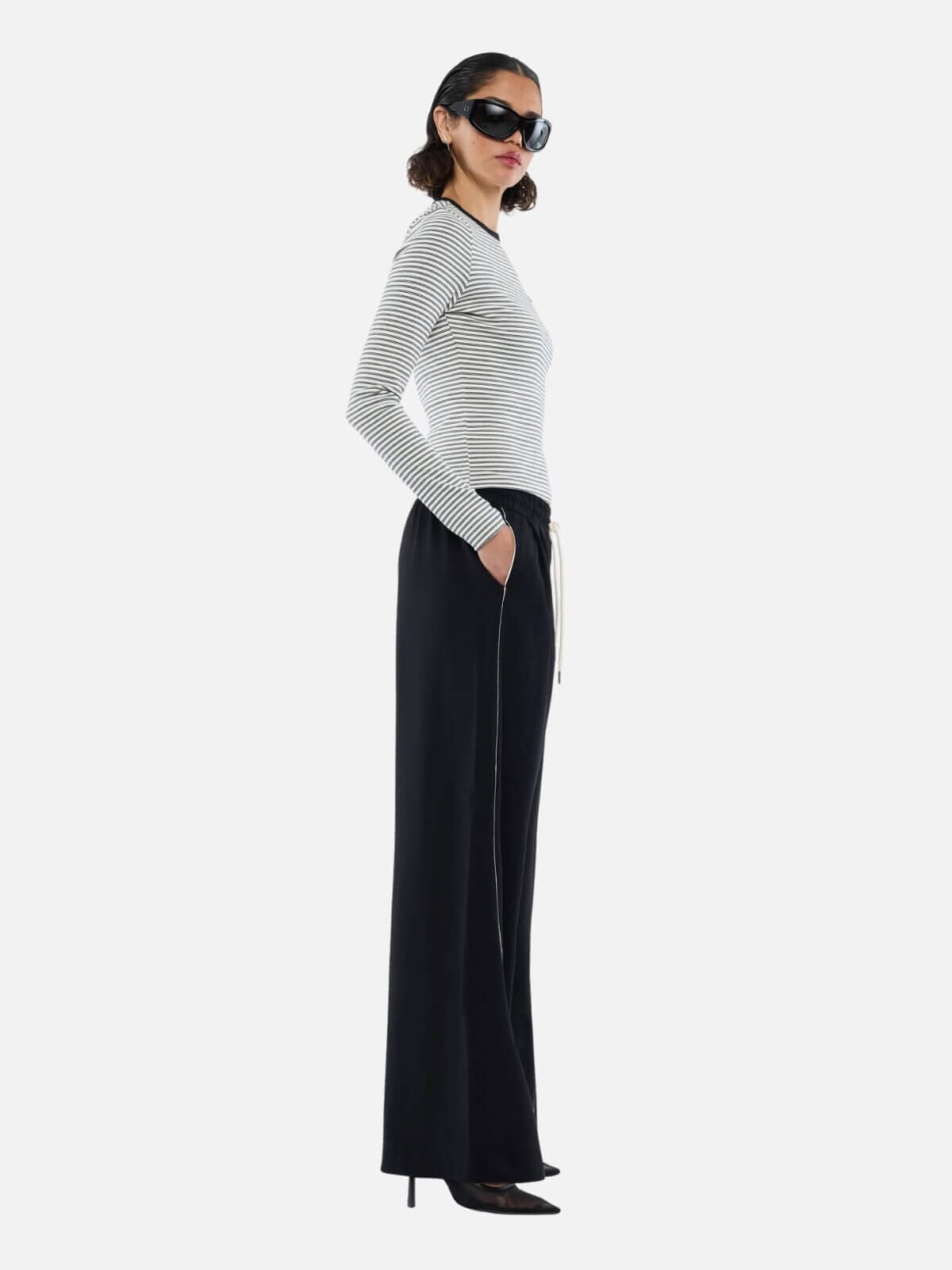 Bowie Wide Leg Pant - Black Pants Ena Pelly 