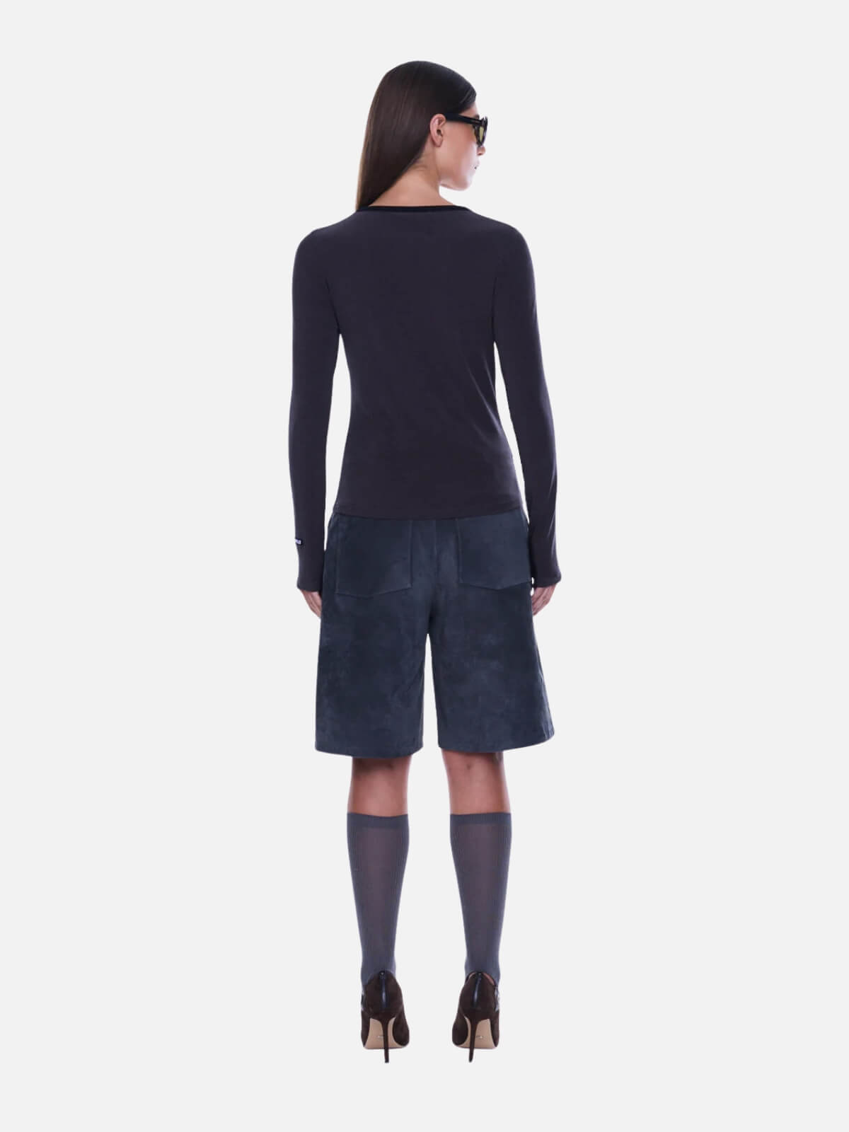 Jade Long Sleeve Top - Charcoal