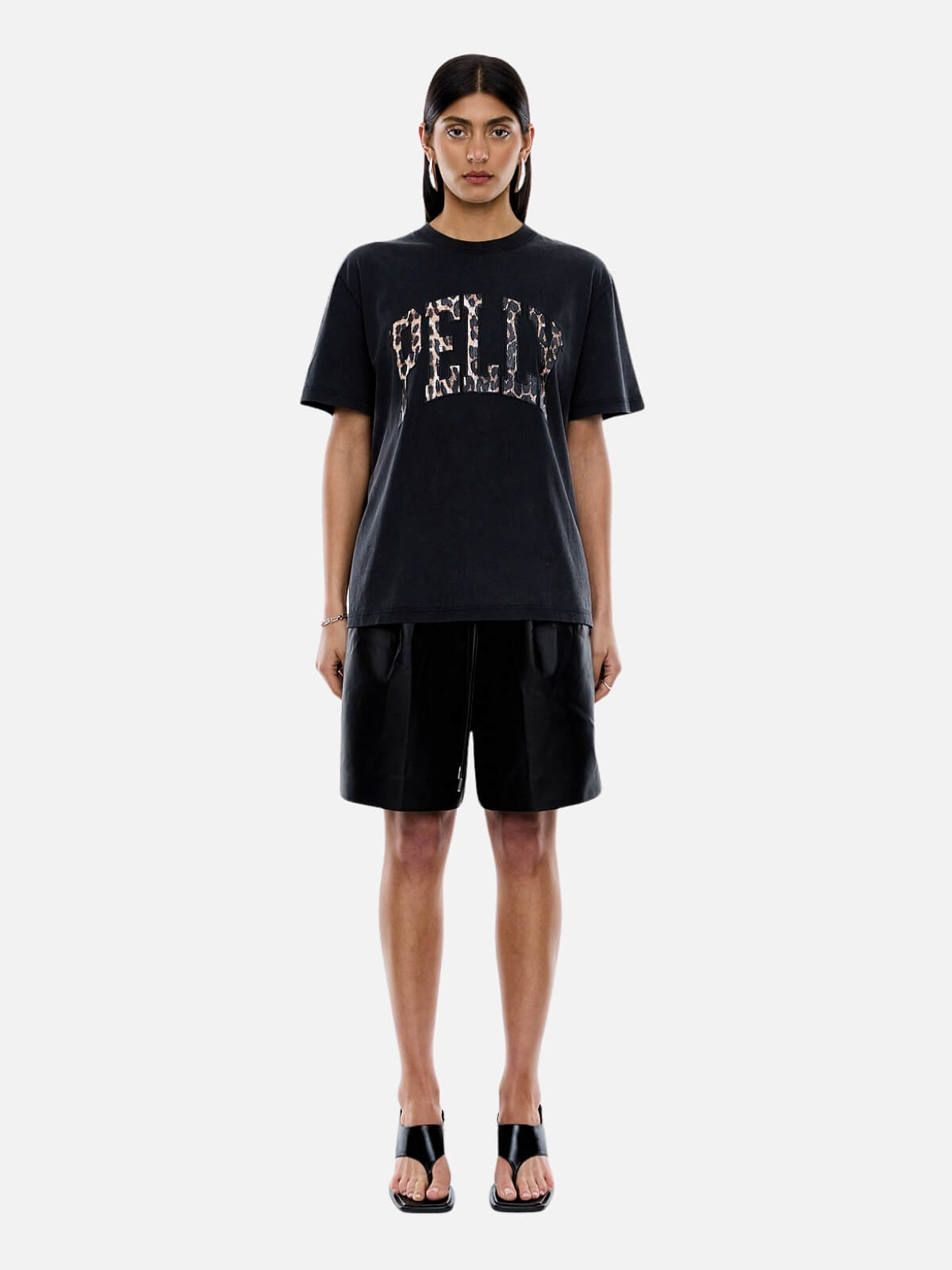 Ena Pelly | Leopard Collegiate Tee - Vintage Black | Perlu