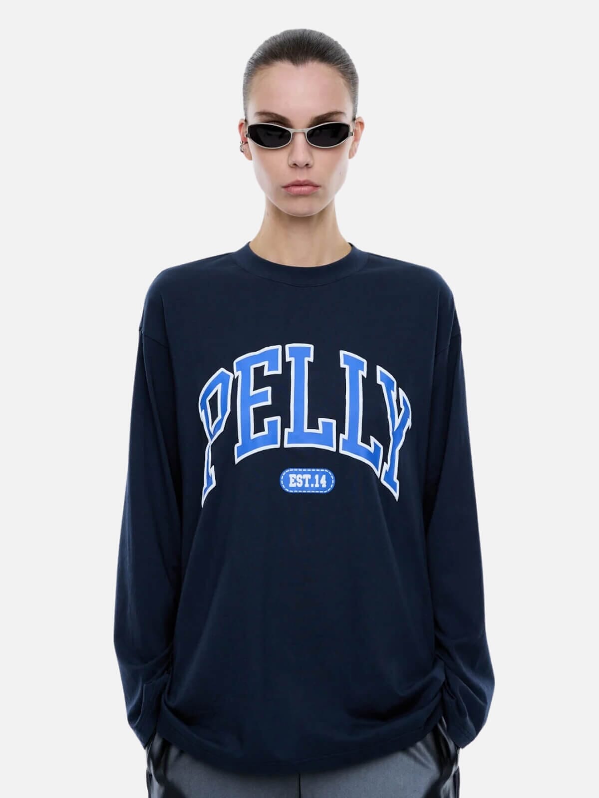 Long Sleeve Pelly Tee - Ink Jumpers & Knitwear Ena Pelly 