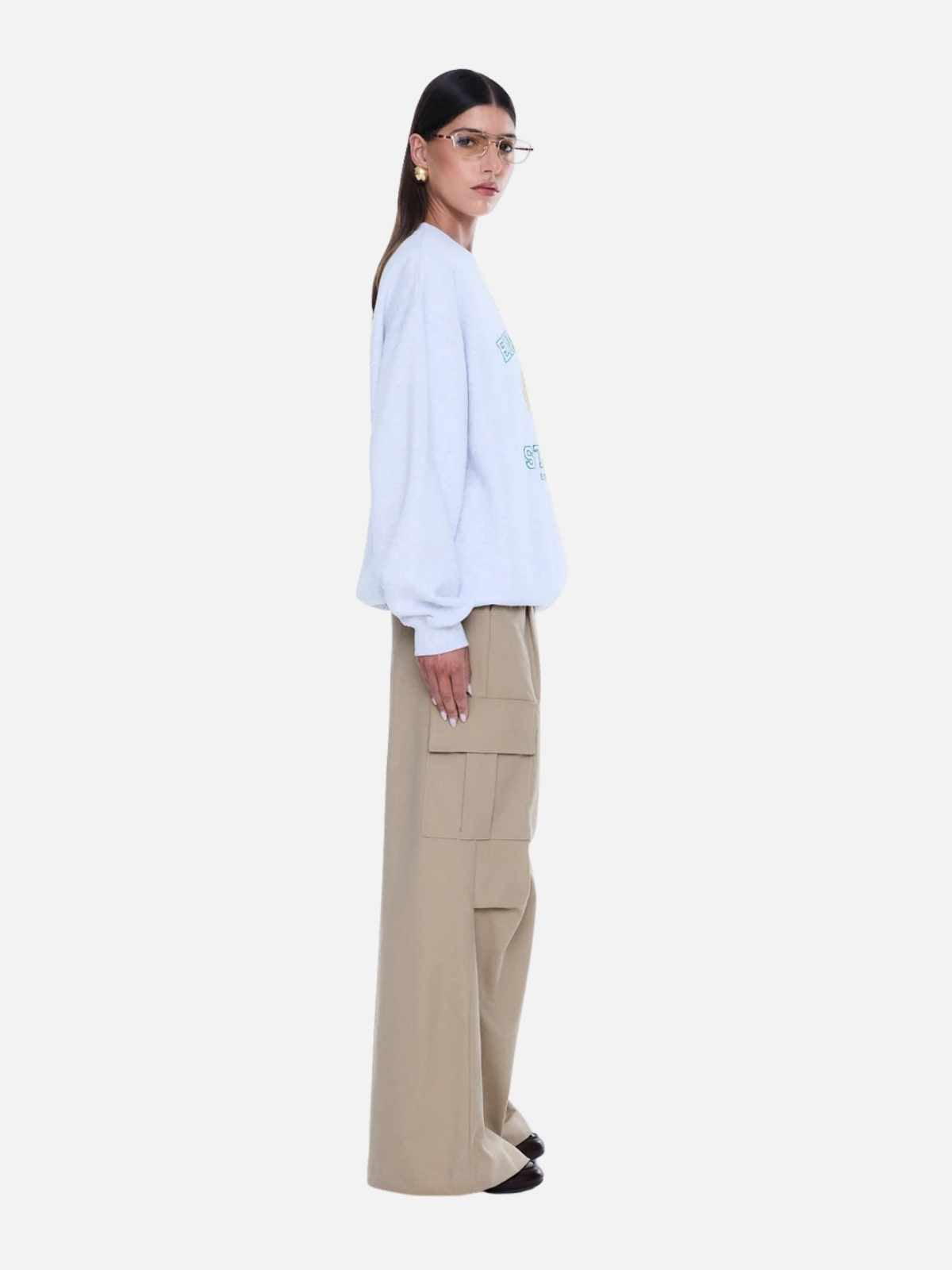 Mila Oversized Sweater - White Marle