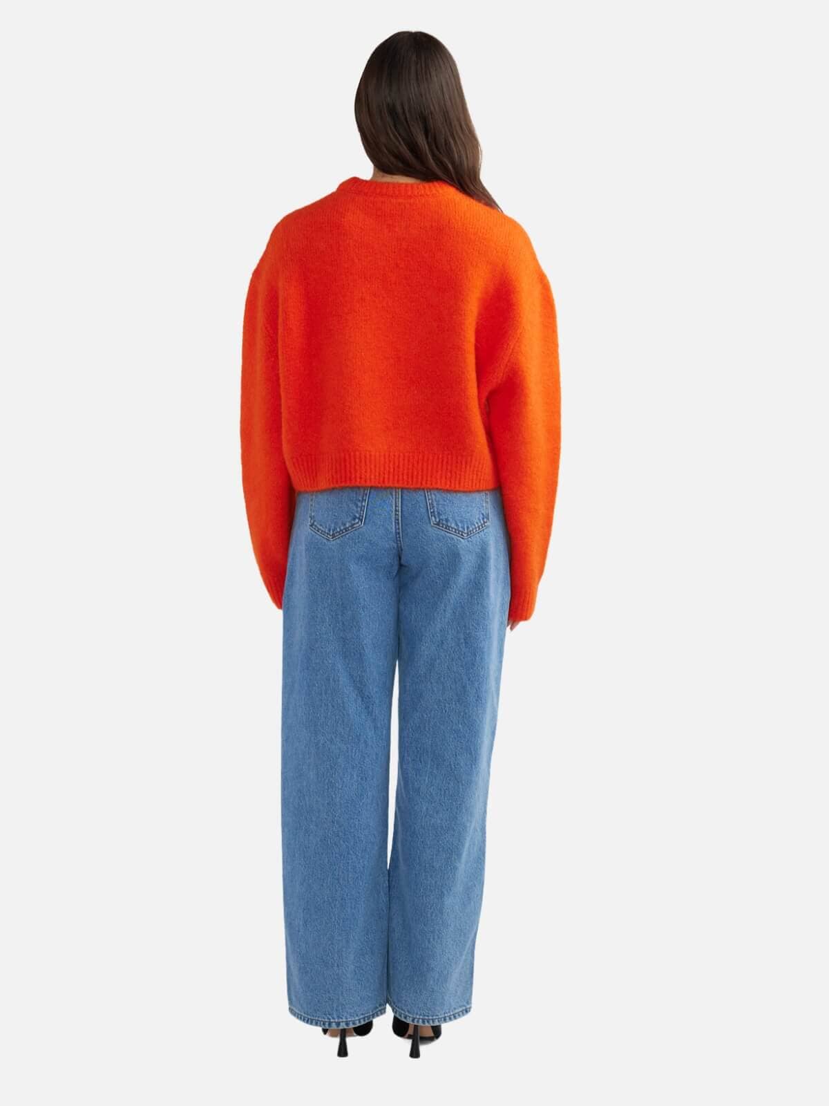 Ena Pelly | Nella Mohair Blend Knit - Tangerine | Perlu