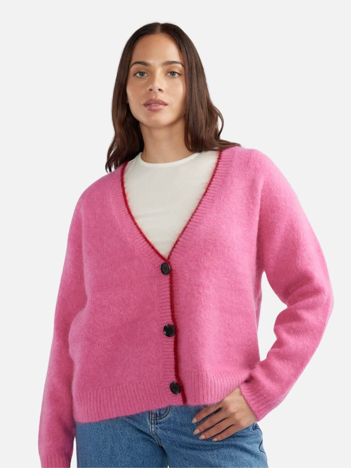 Noah Knit Cardigan - Pink Punch Jumpers & Knitwear Ena Pelly 