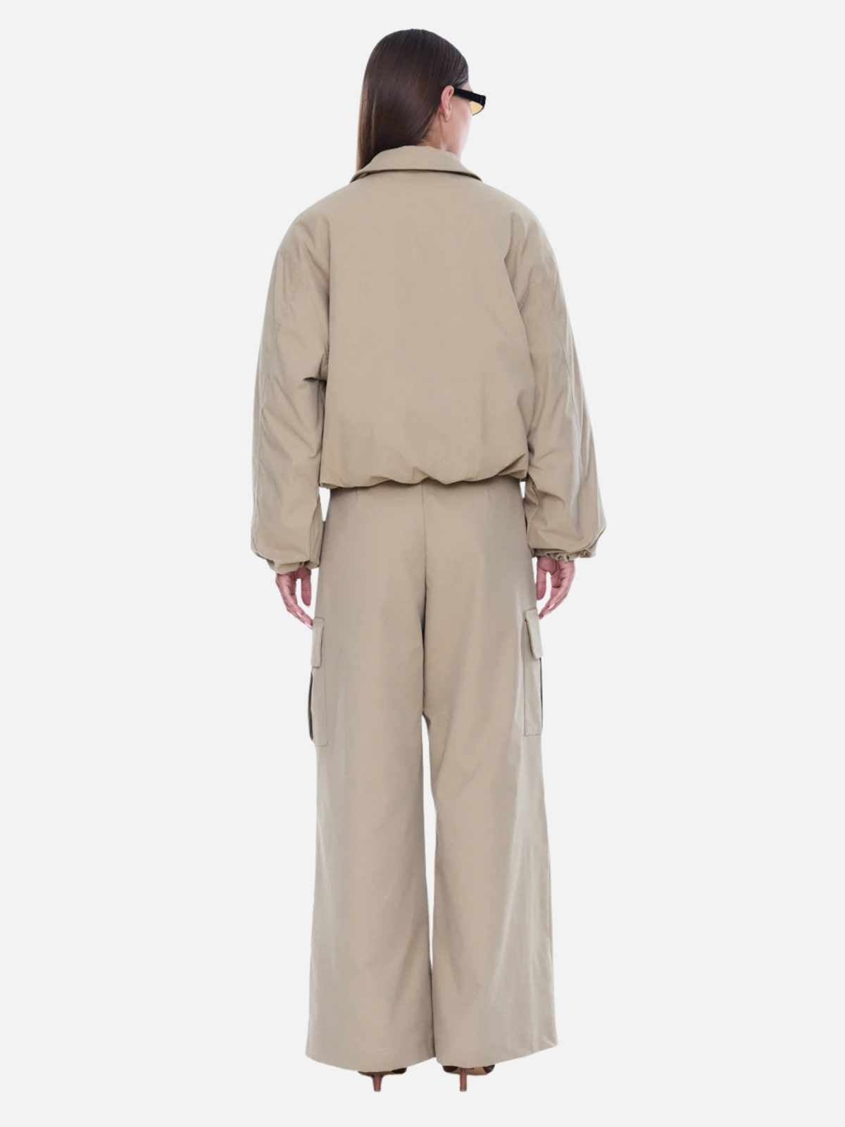 Nora Nylon  Bomber - Sand