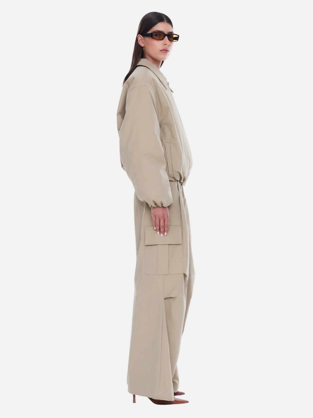 Nora Nylon  Bomber - Sand