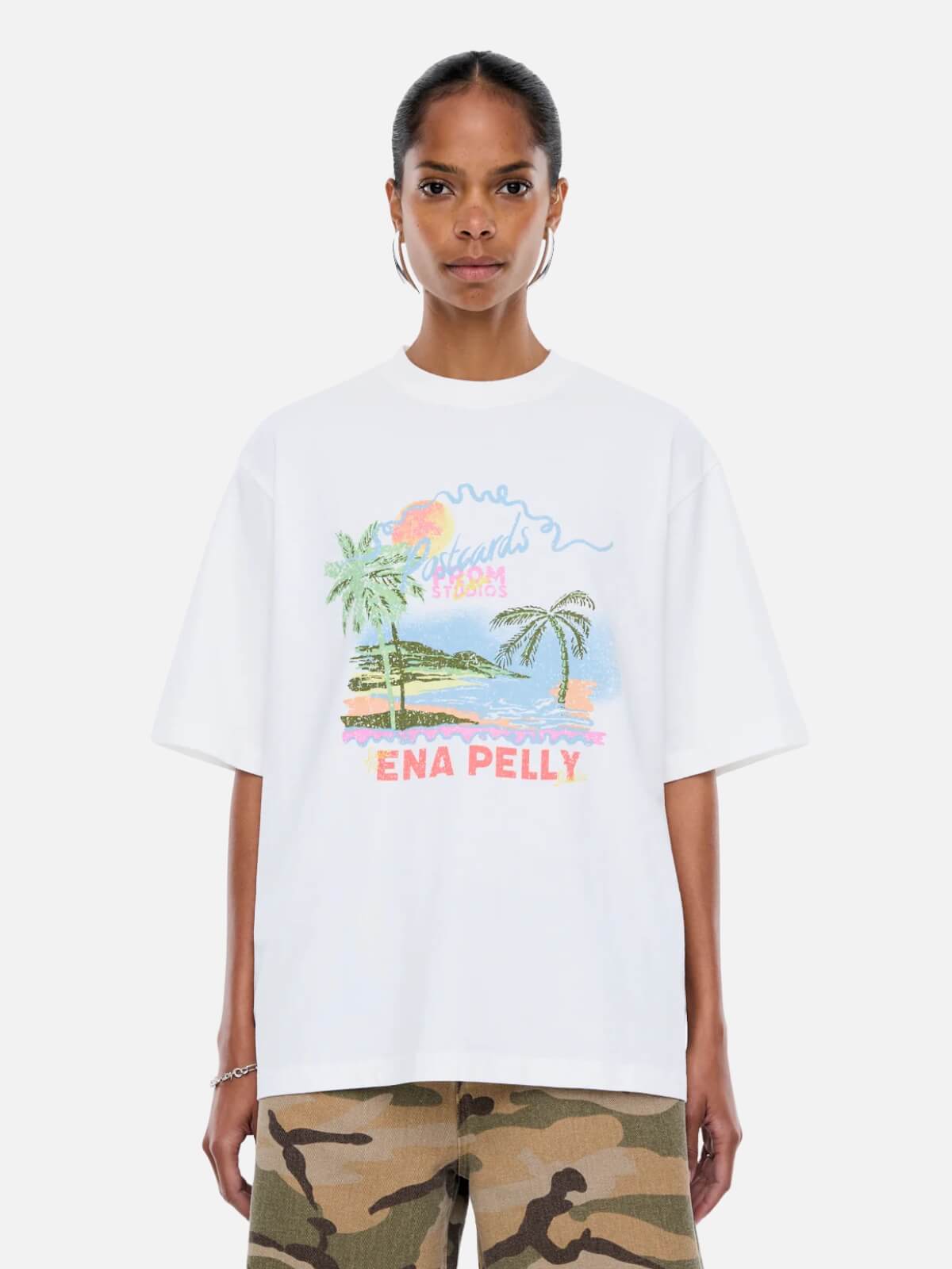 Riviera Watercolour Tee - Vintage White