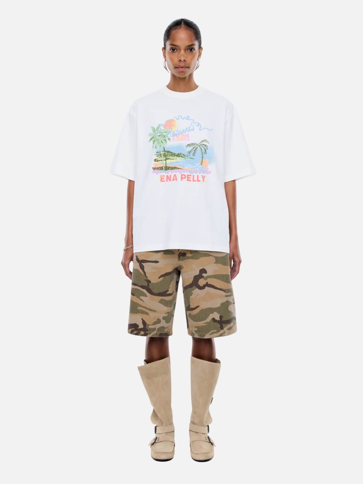 Riviera Watercolour Tee - Vintage White