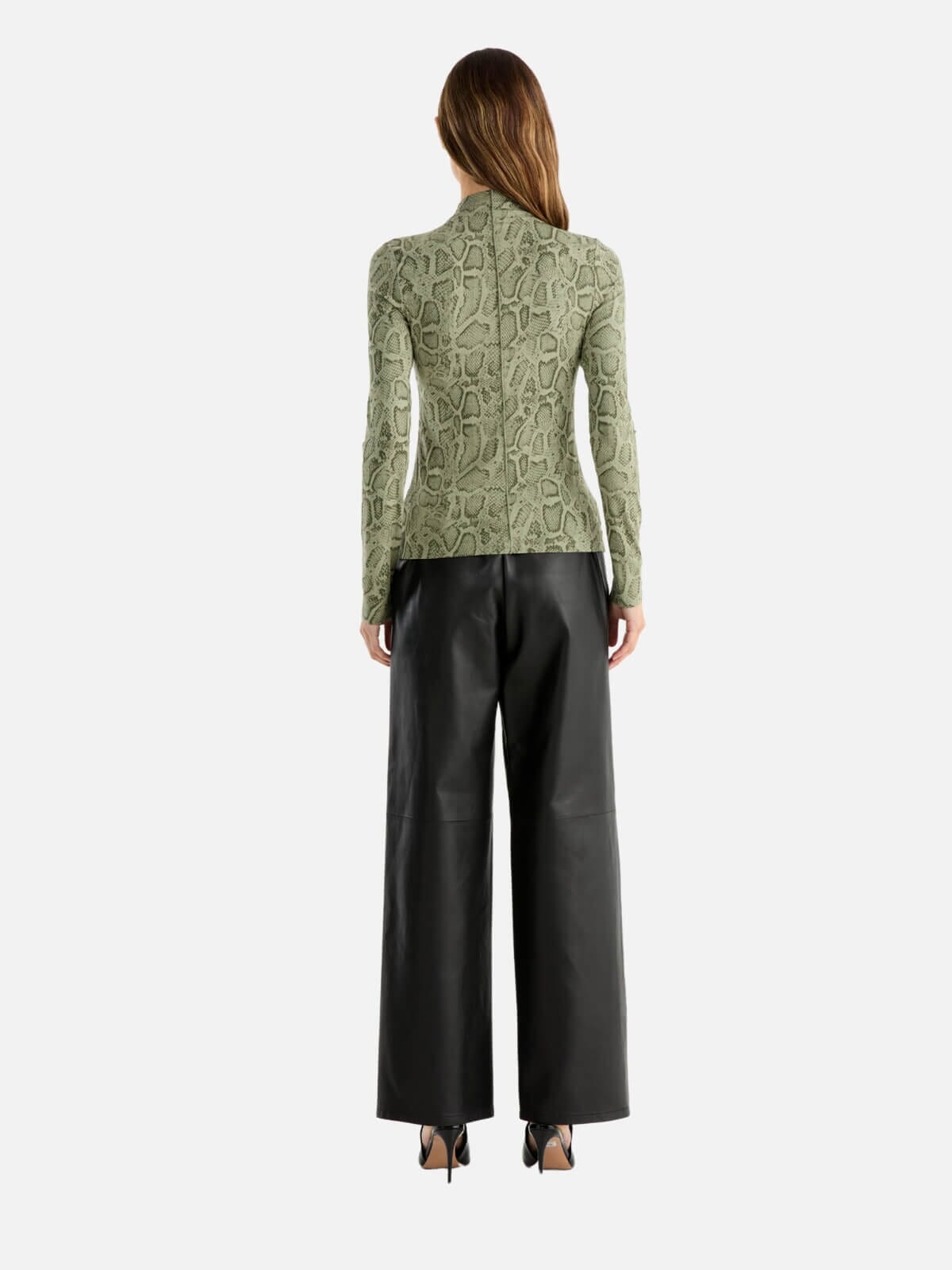 Ena Pelly | Sadie Long Sleeve Top - Green Snake Print | Perlu