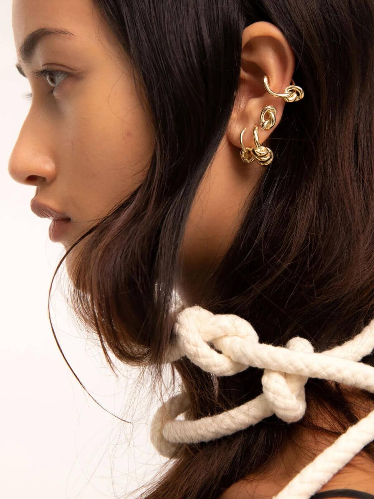 F+H | Double Knot Hoops - Gold | Perlu
