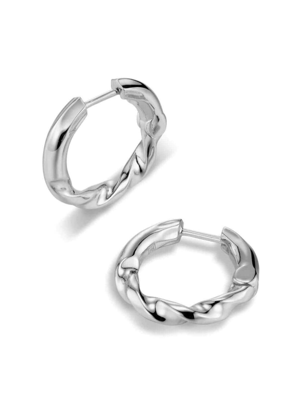 F+H | Drill Bit Hoop Earrings 20mm - Sterling Silver | Perlu