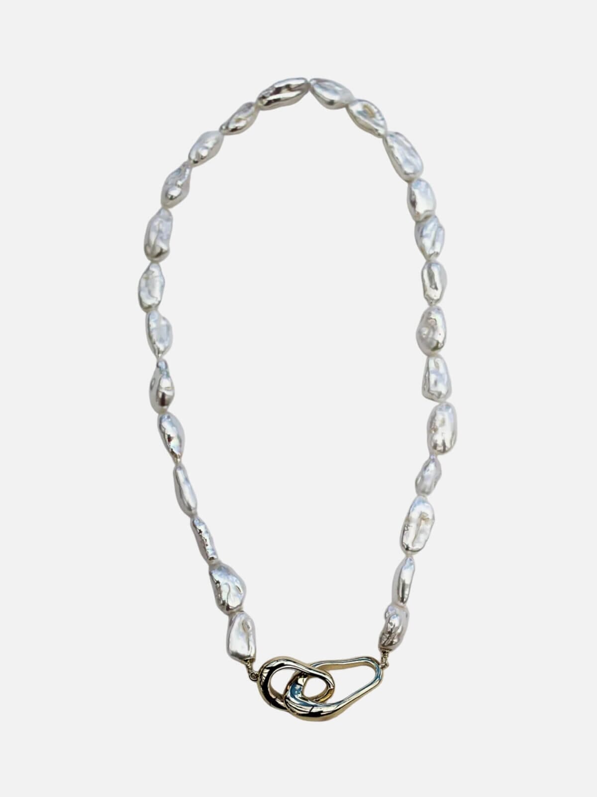 Foundation Pearl Necklace: Brass + 18K Gold Plating Necklaces F+H Jewellery 