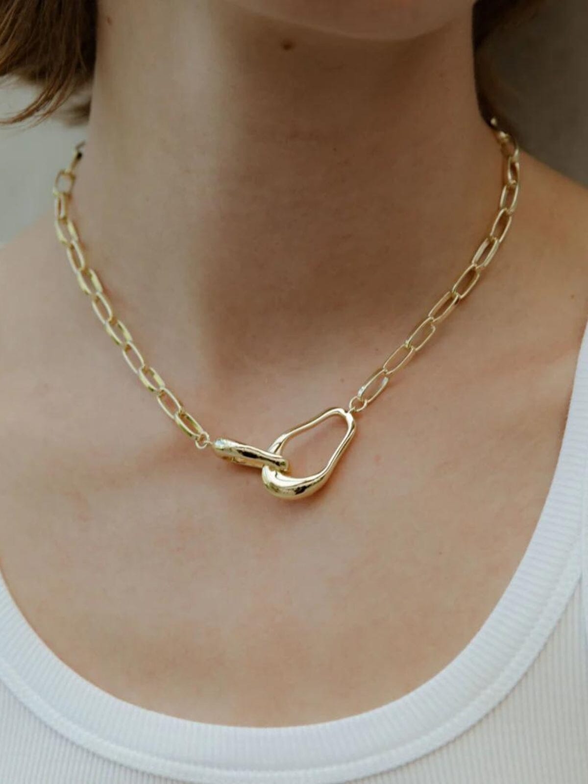F+H | Genesis Chain Necklace: Brass + 18K Gold Plating | Perlu