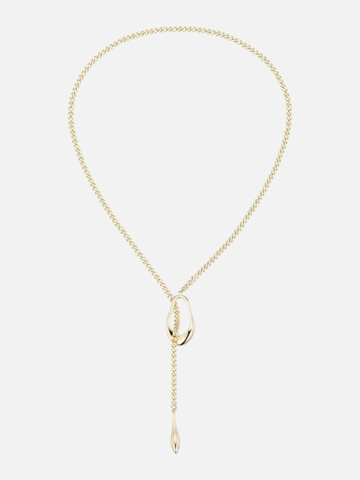 F+H | Lariat Necklace: Brass + 18K Gold | Perlu