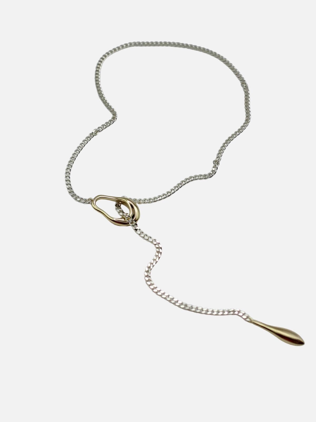 Lariat Organic Necklace: Mixed Metals Earrings F+H Jewellery 