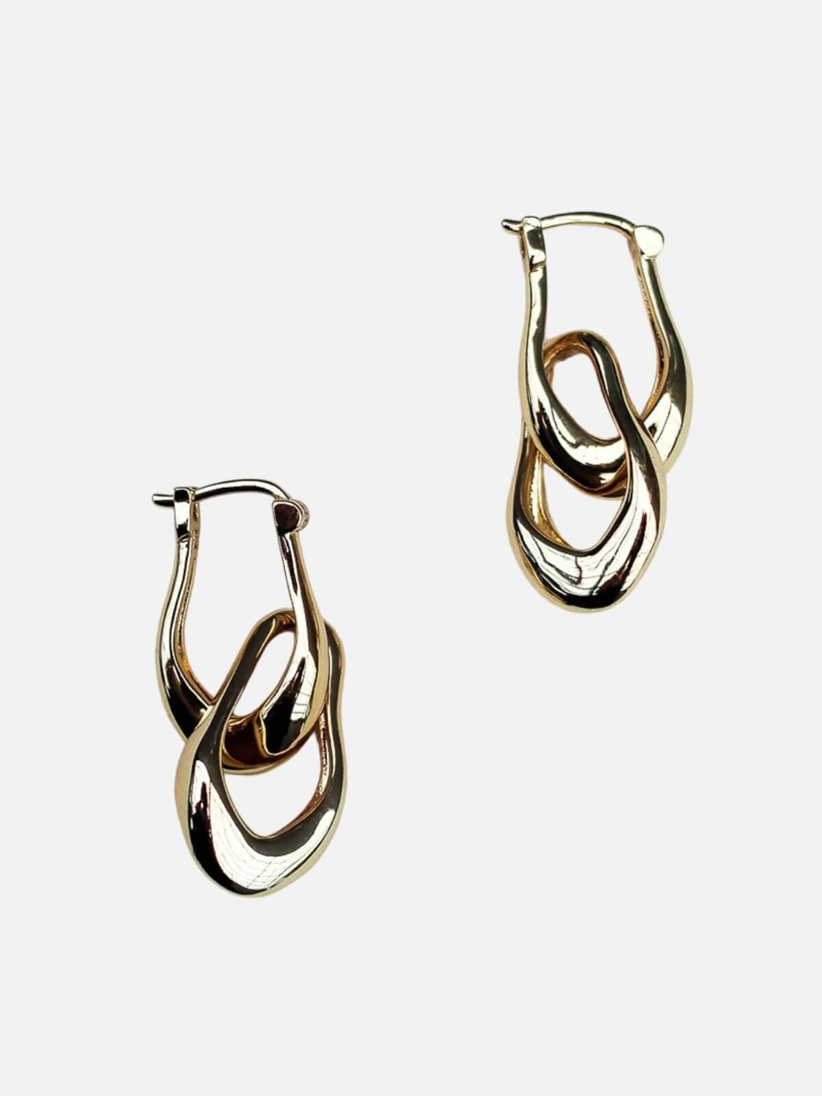 Mini Organic Link Earrings: Brass + 18K Gold Plating