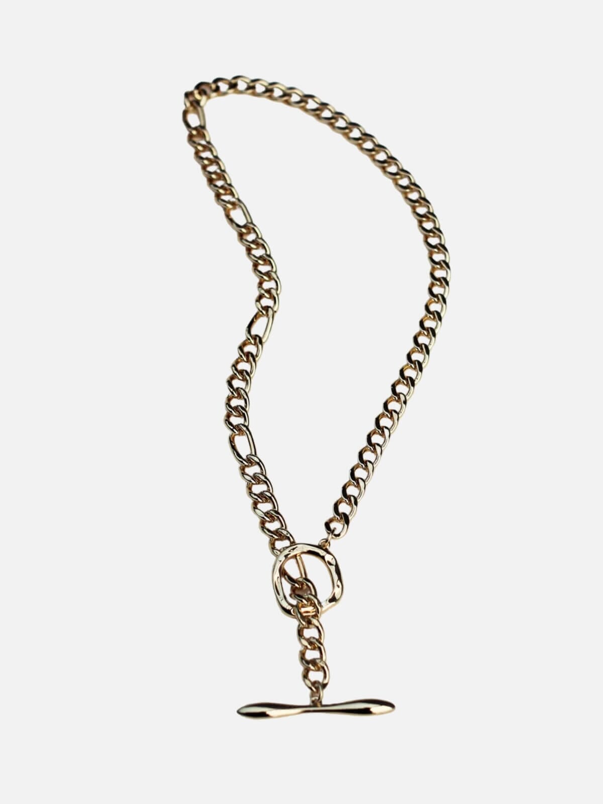 Mixed Fob Chain Necklace: Brass + 18K Gold Plating Necklaces F+H Jewellery 