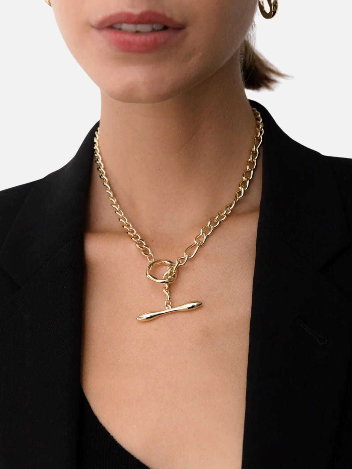 Mixed Fob Chain Necklace: Brass + 18K Gold Plating Necklaces F+H Jewellery 