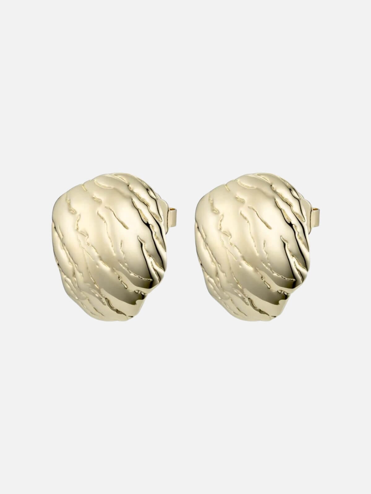 F+H | Oyster Disc Earrings: Brass + 18K Gold Plating | Perlu