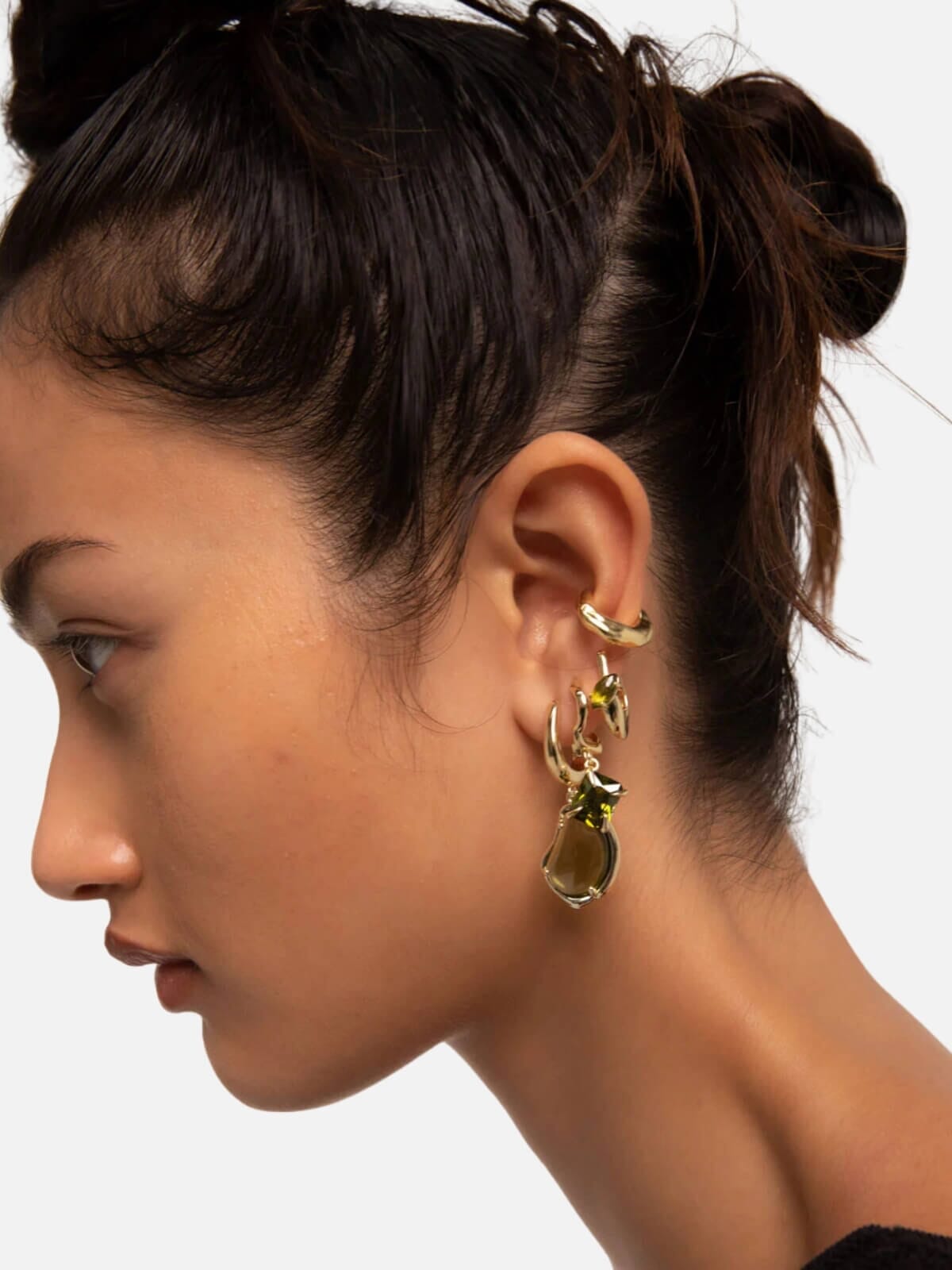 Wonky Ear Cuff: Brass + 18K Gold Plating Earrings F+H Jewellery 
