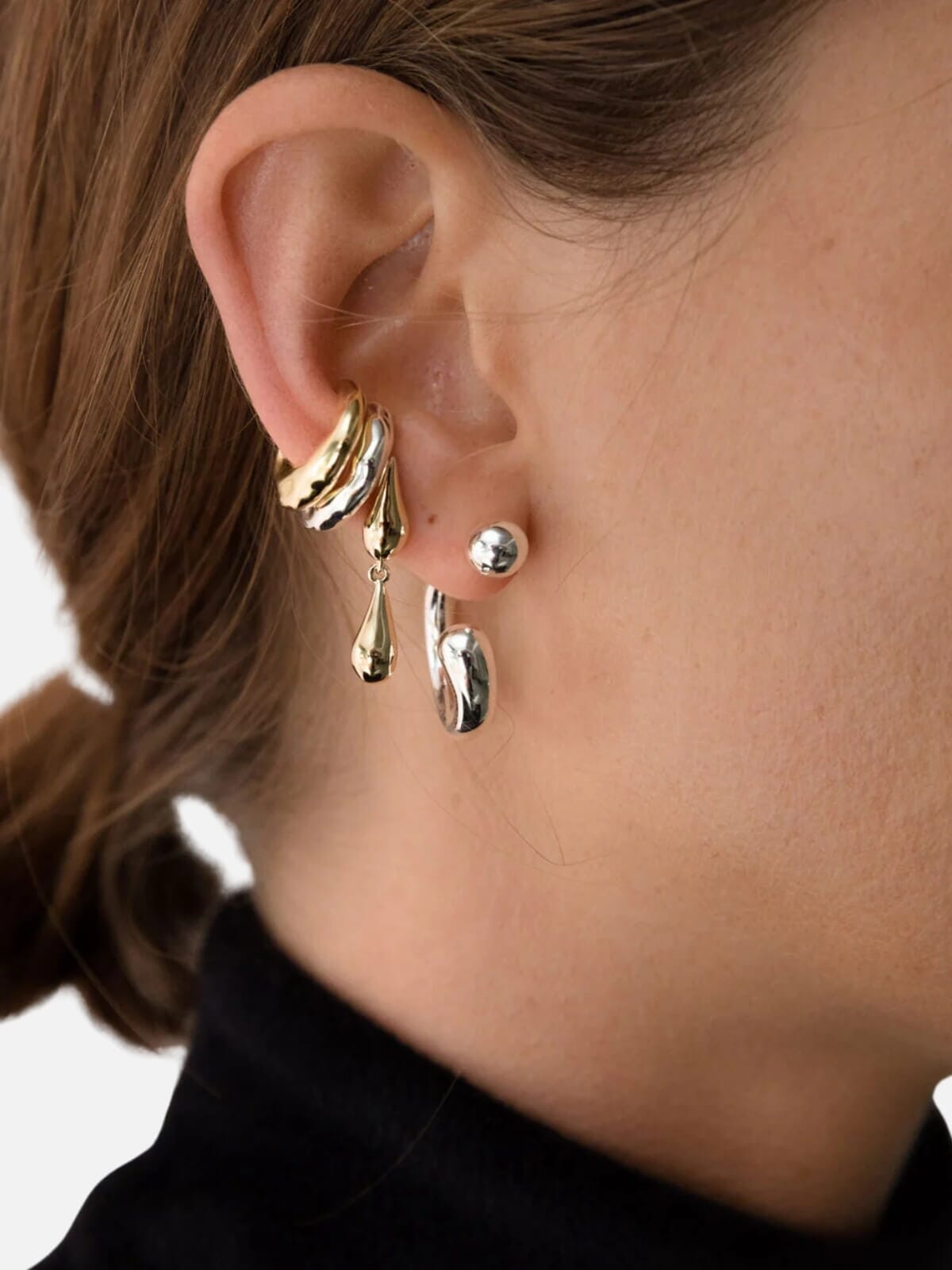Wonky Ear Cuff: Solid Sterling Silver Earrings F+H Jewellery 