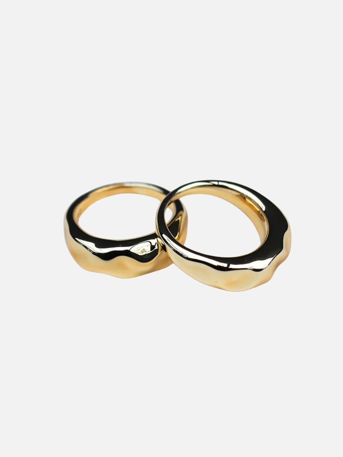 Wonky Hammered Ring: Brass + 18K Gold Plating Rings F+H Jewellery 