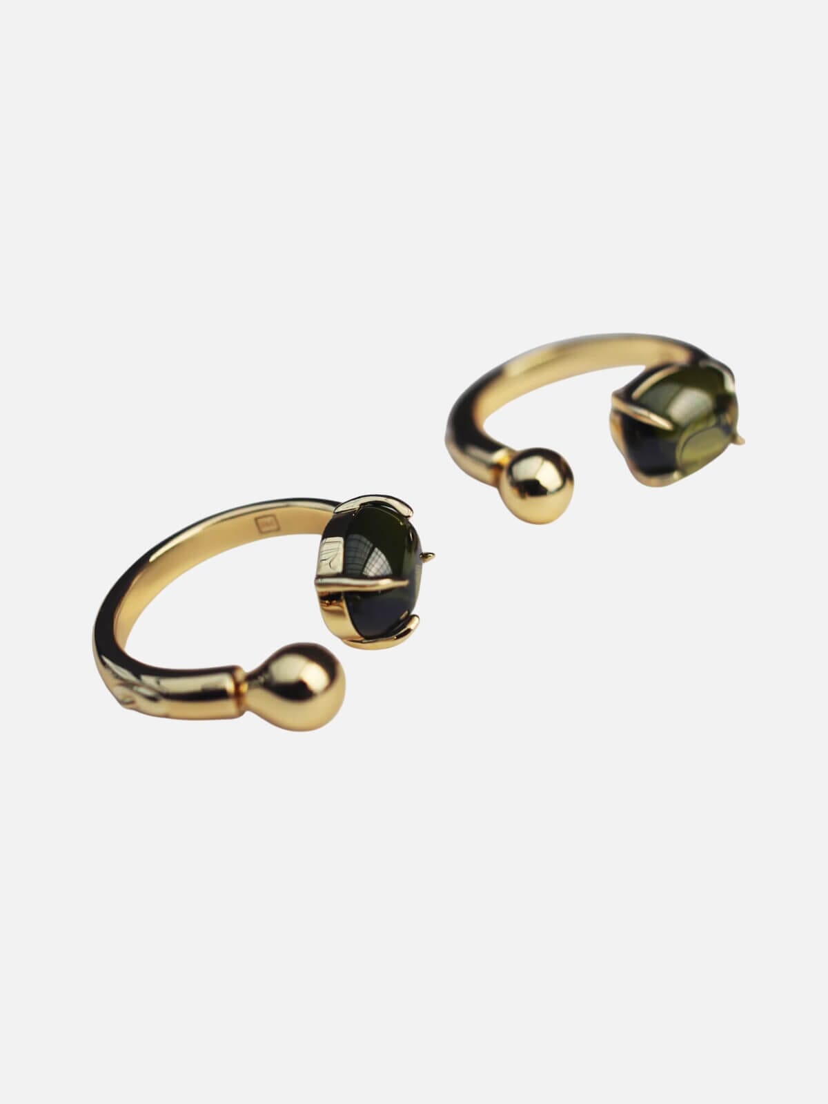 Accord Punk Earrings: Brass + 18K Gold Plating + Peridot Earrings F+H Jewellery 