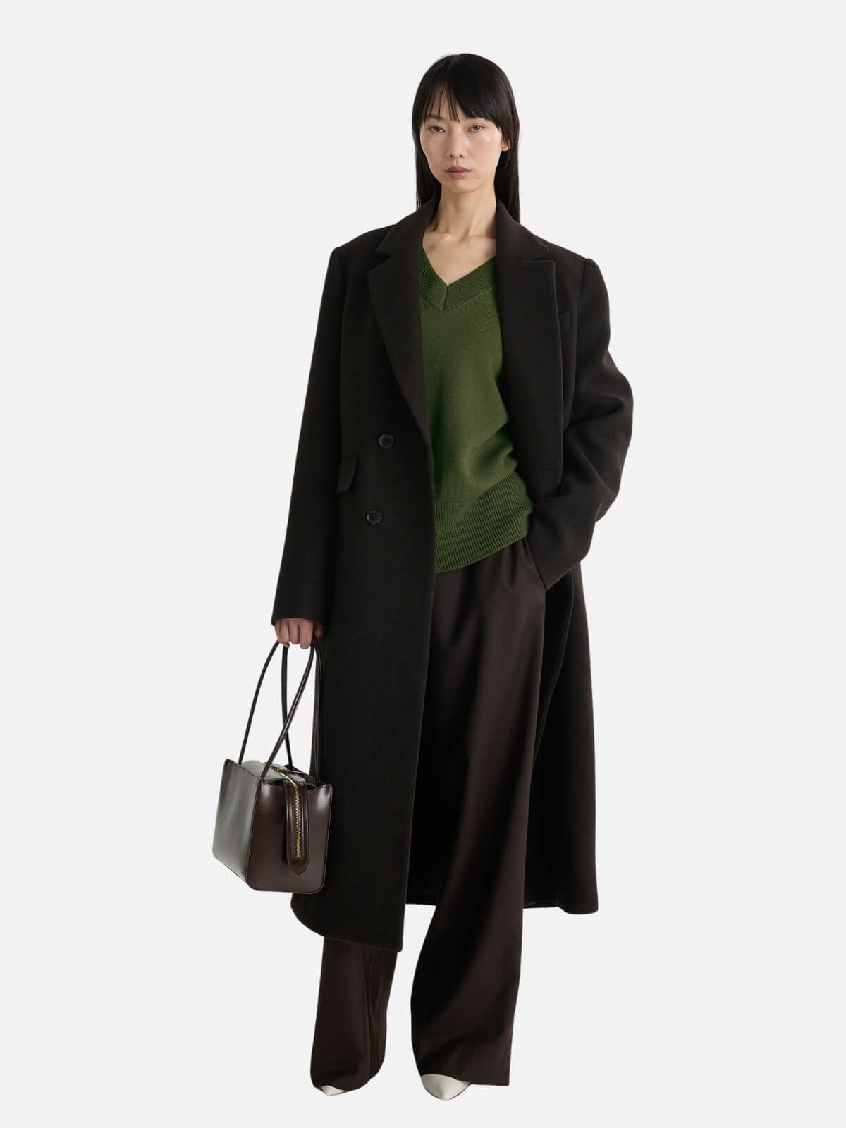 The Josephine Coat - Chocolate Herringbone