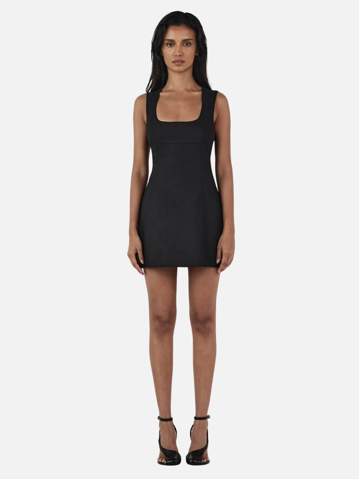 Hansen & Gretel | Bonython Linen Mini Dress - Black | Perlu