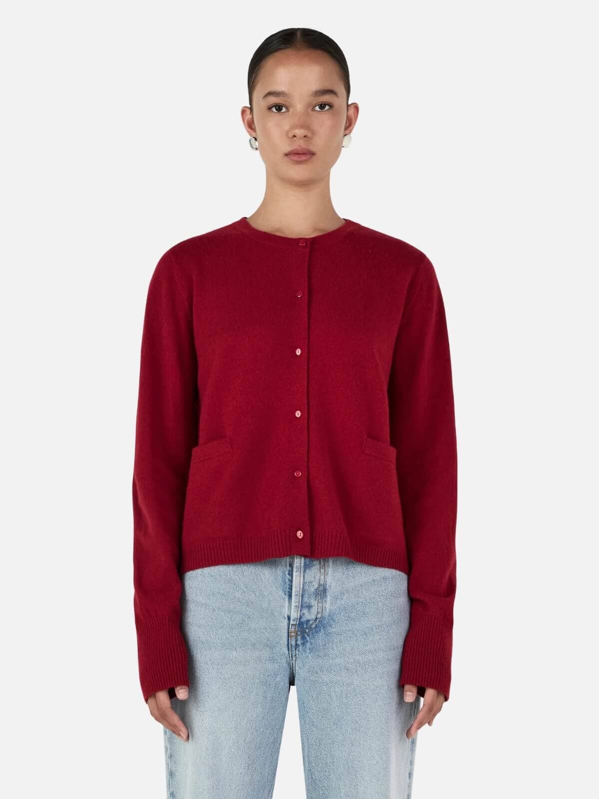 Dolly Cashmere Cardigan - Red Dahlia Jumpers & Knitwear Hansen and Gretel 